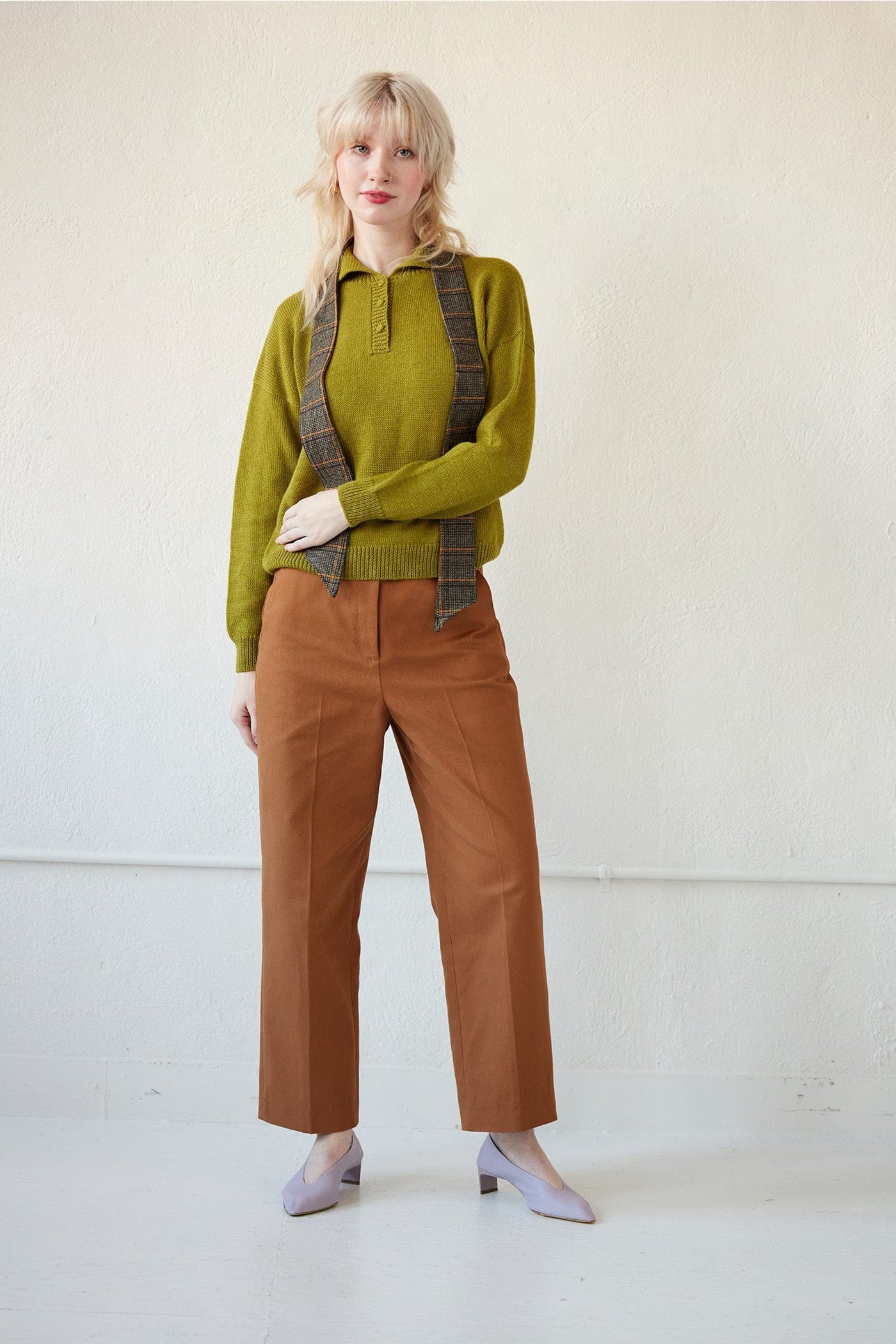 Piper Pant in Cotton Twill (Ankle Length) Pants CHRISTINE ALCALAY Nutmeg 0 