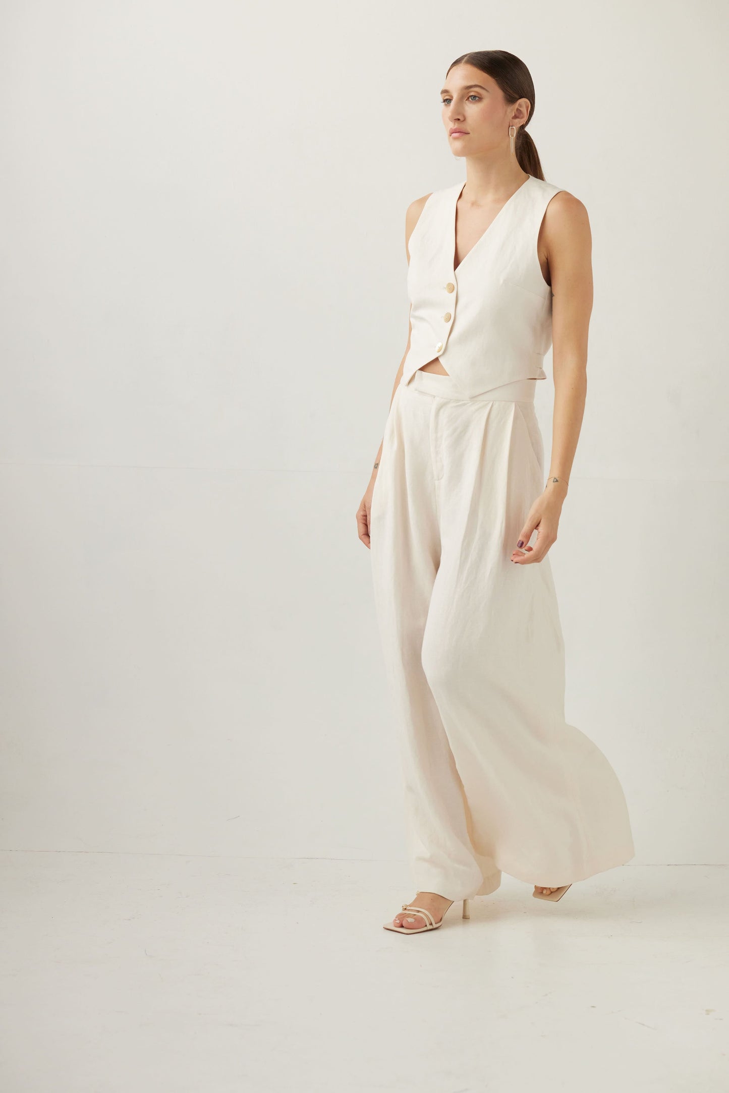 Katherine Wide Leg Pant in Linen Pants CHRISTINE ALCALAY