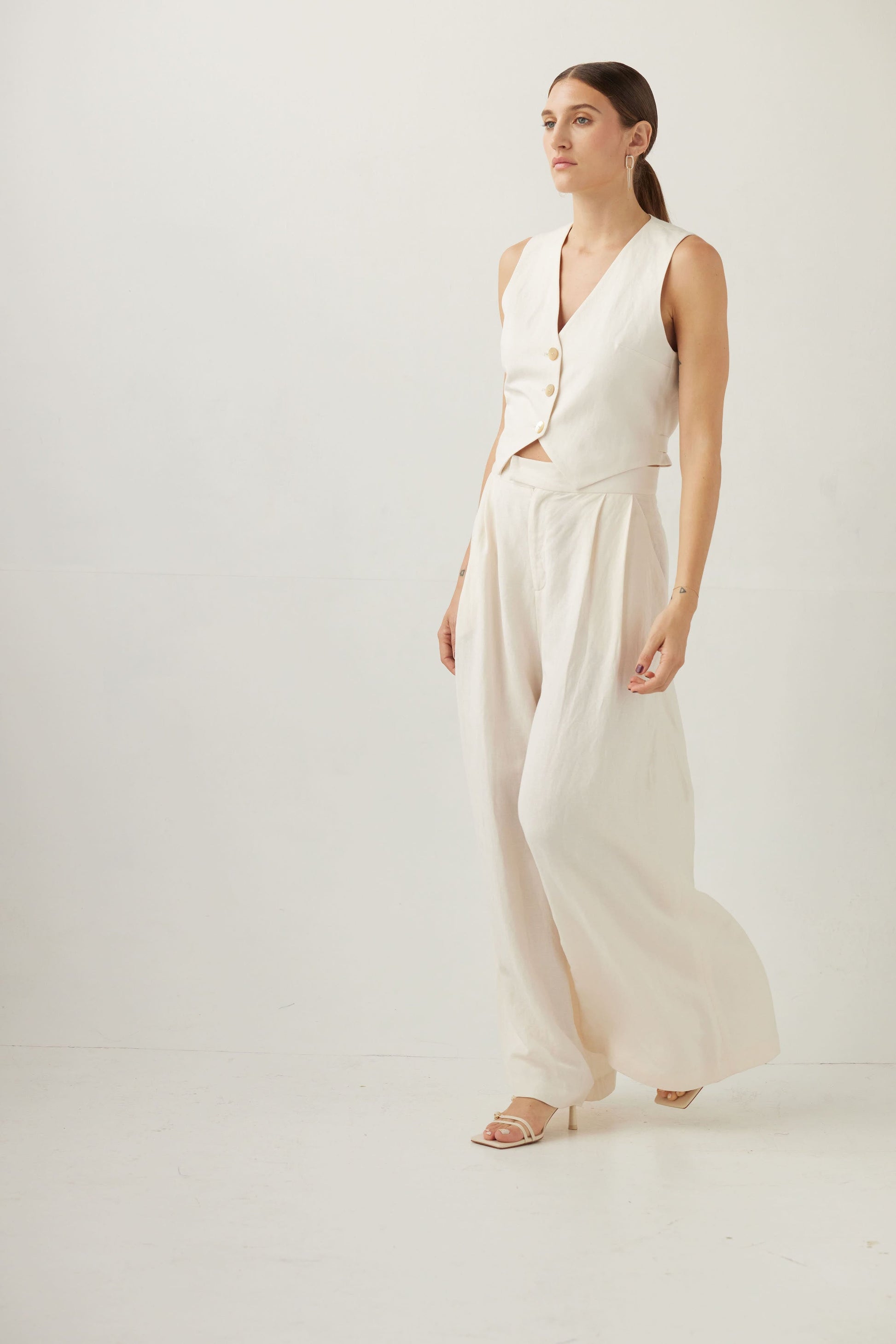Katherine Pant in Linen Blend Pants CHRISTINE ALCALAY Oat 00 
