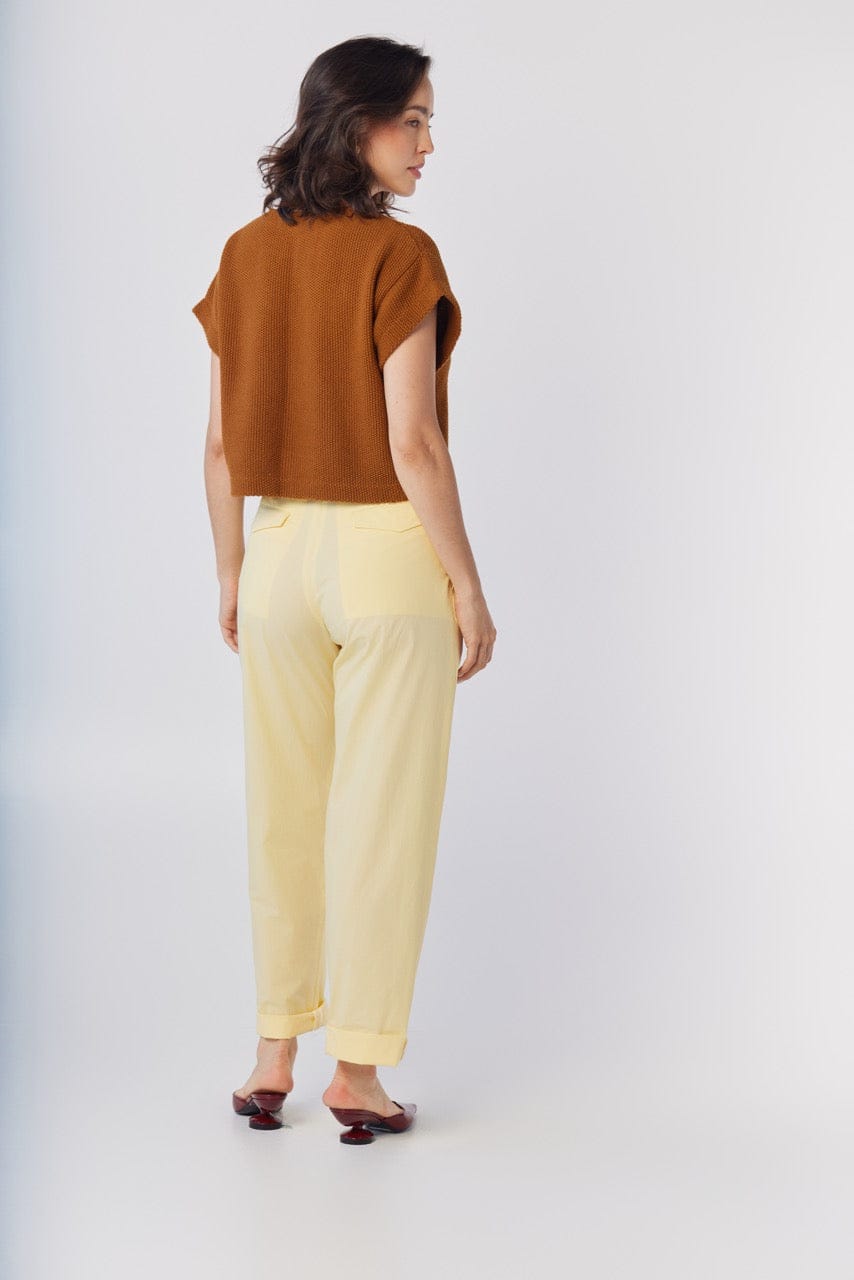 Patty Pant in Limoncello Yellow Cotton Pants CHRISTINE ALCALAY
