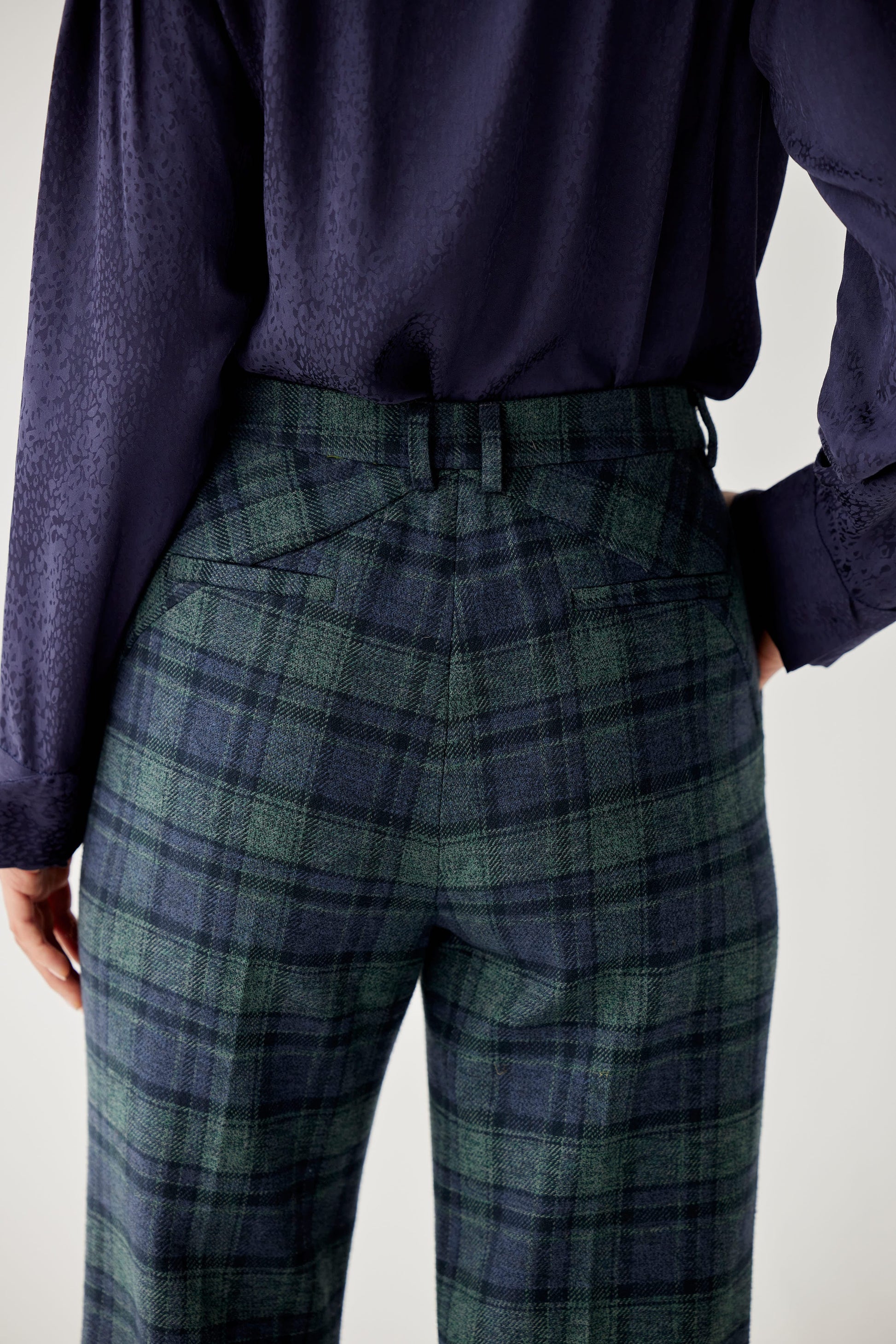 Piper Pant in Cotton Plaid Suiting Pants CHRISTINE ALCALAY