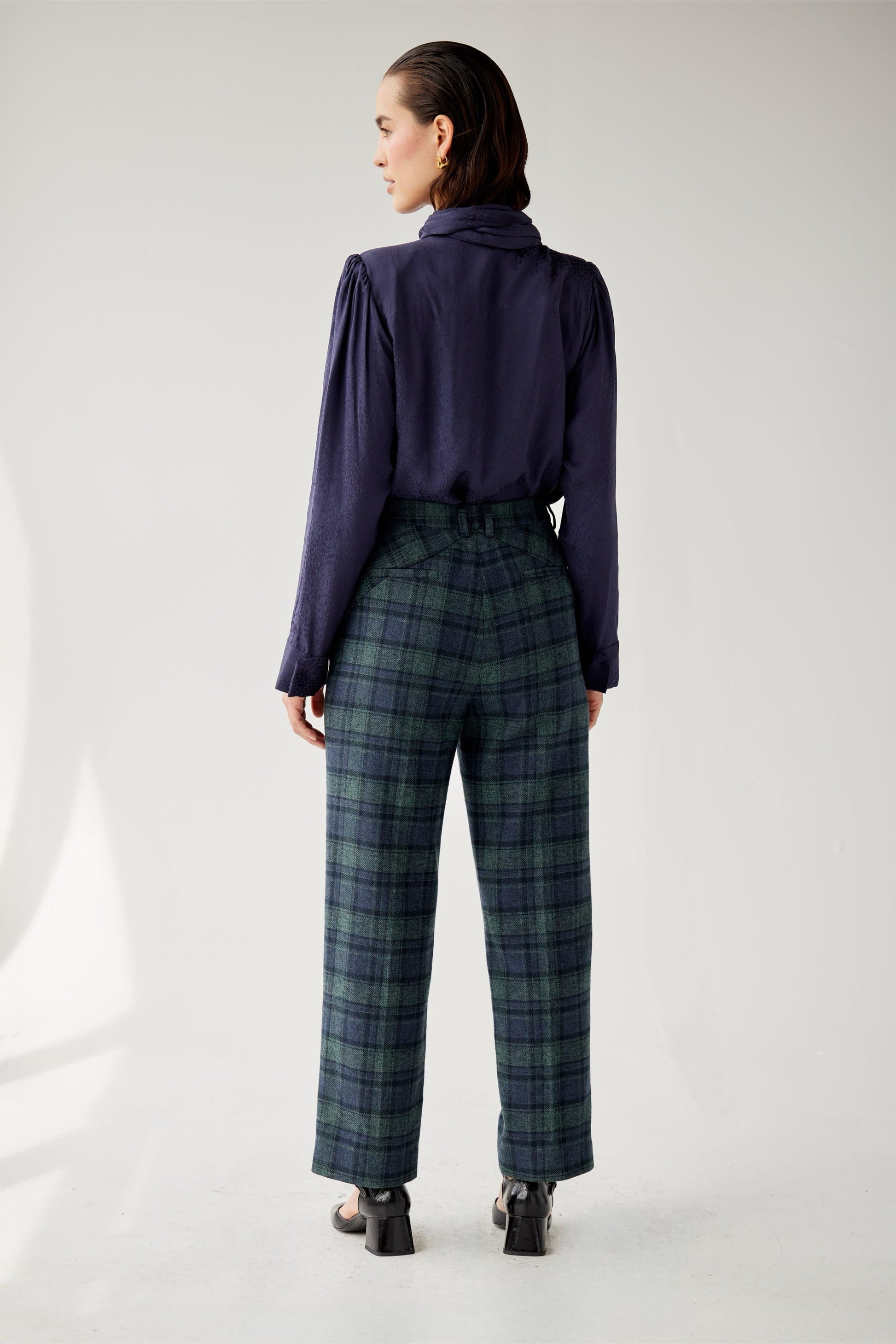Piper Pant in Cotton Plaid Suiting Pants CHRISTINE ALCALAY
