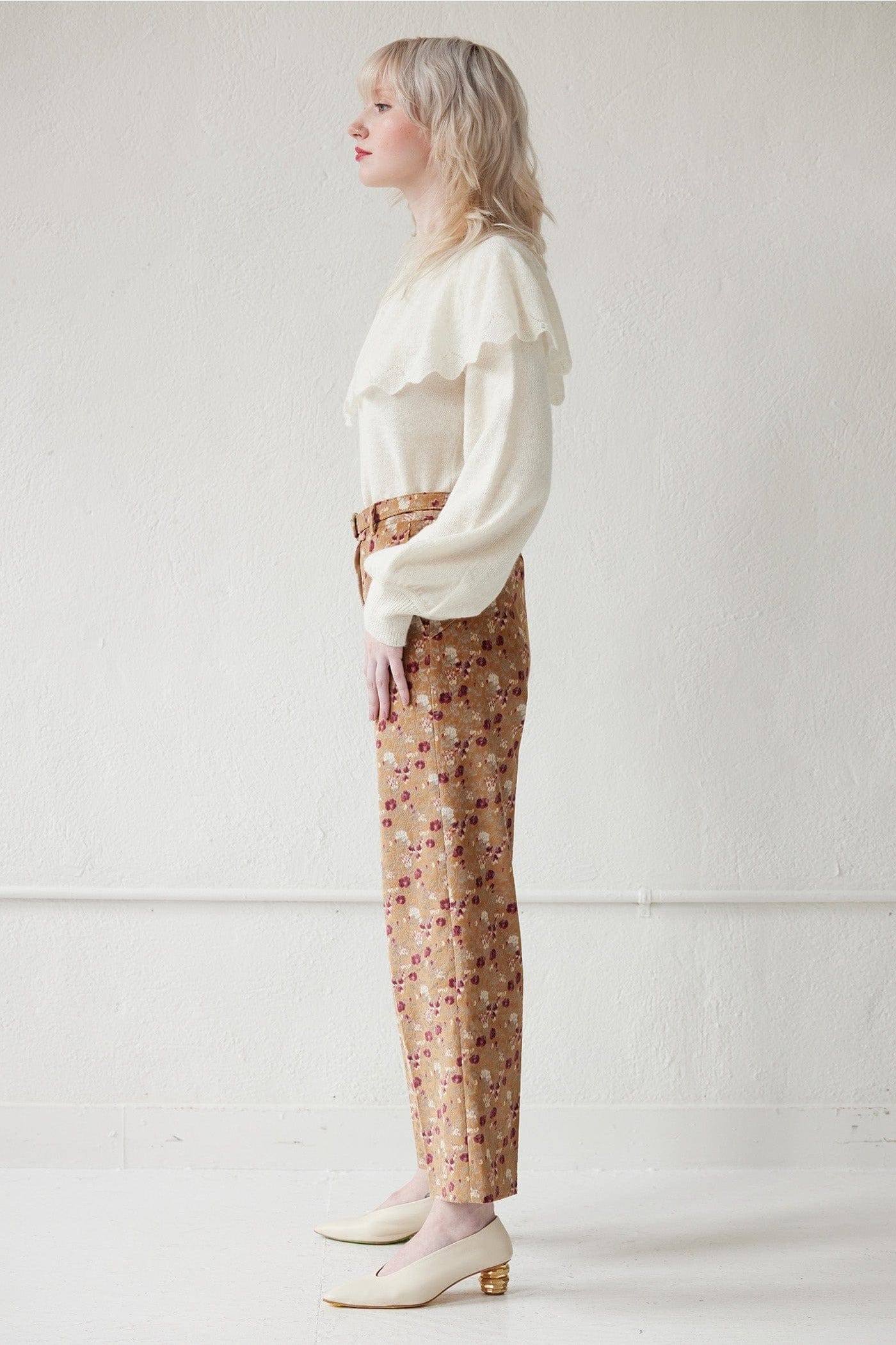 Piper Pant in in Italian Floral Velvet Pants CHRISTINE ALCALAY   