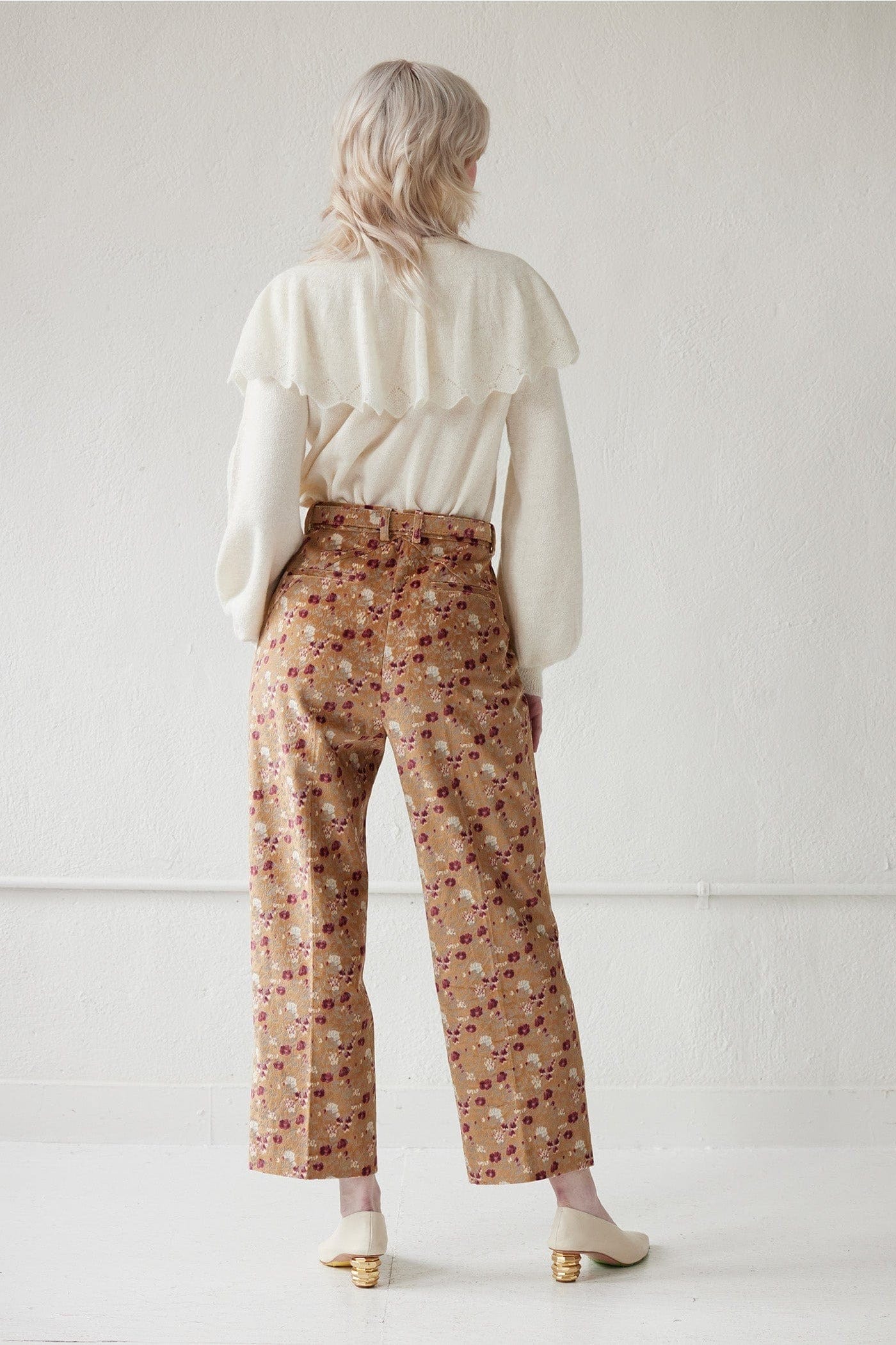 Piper Pant in in Italian Floral Velvet Pants CHRISTINE ALCALAY   