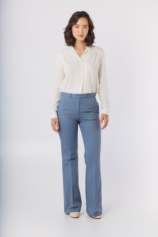 Sandy Trouser in Ocean Cotton Twill Pants CHRISTINE ALCALAY