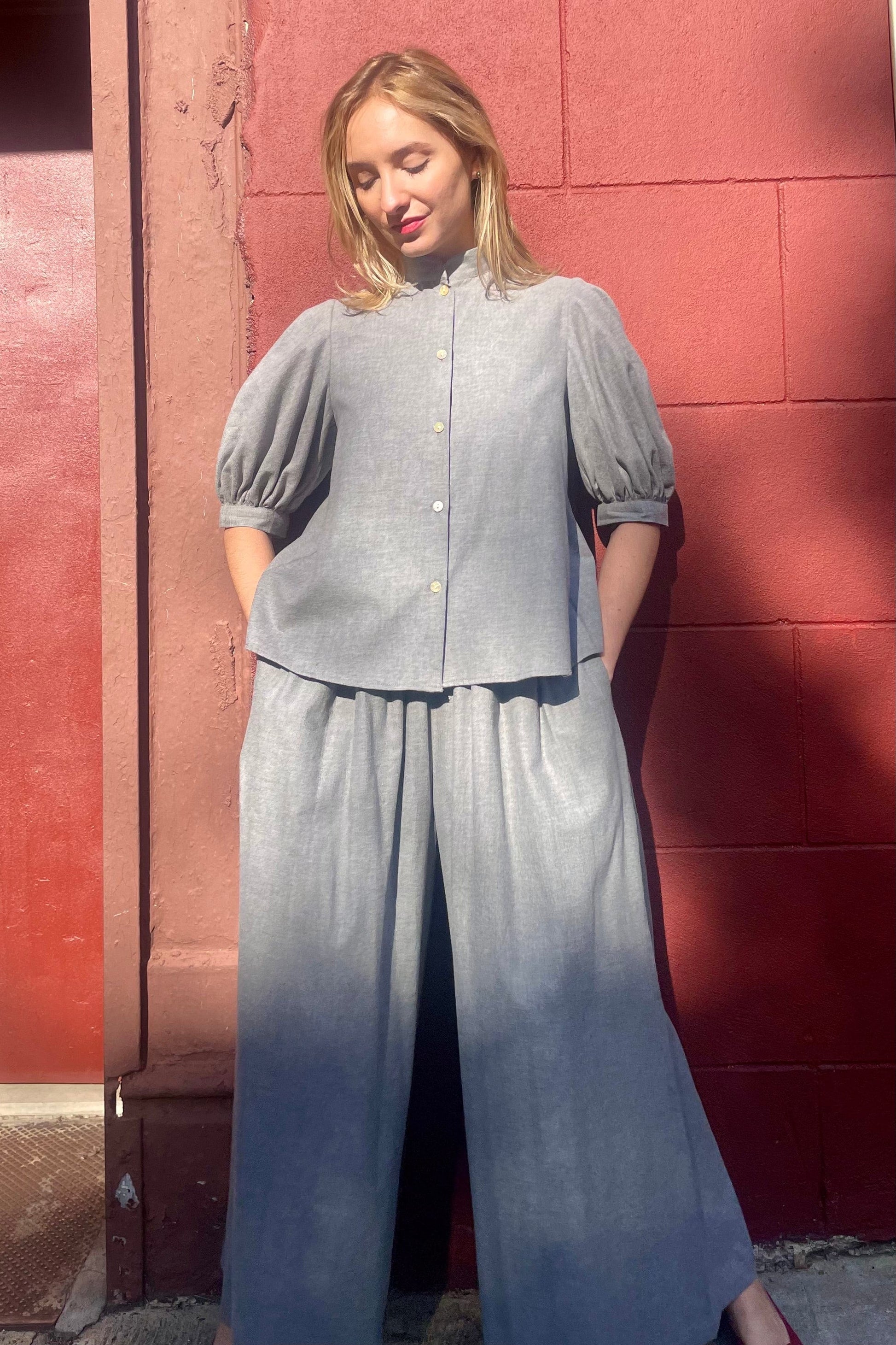 Gretchen Pant in Japanese Cotton Flannel Pants CHRISTINE ALCALAY Gray XS/S