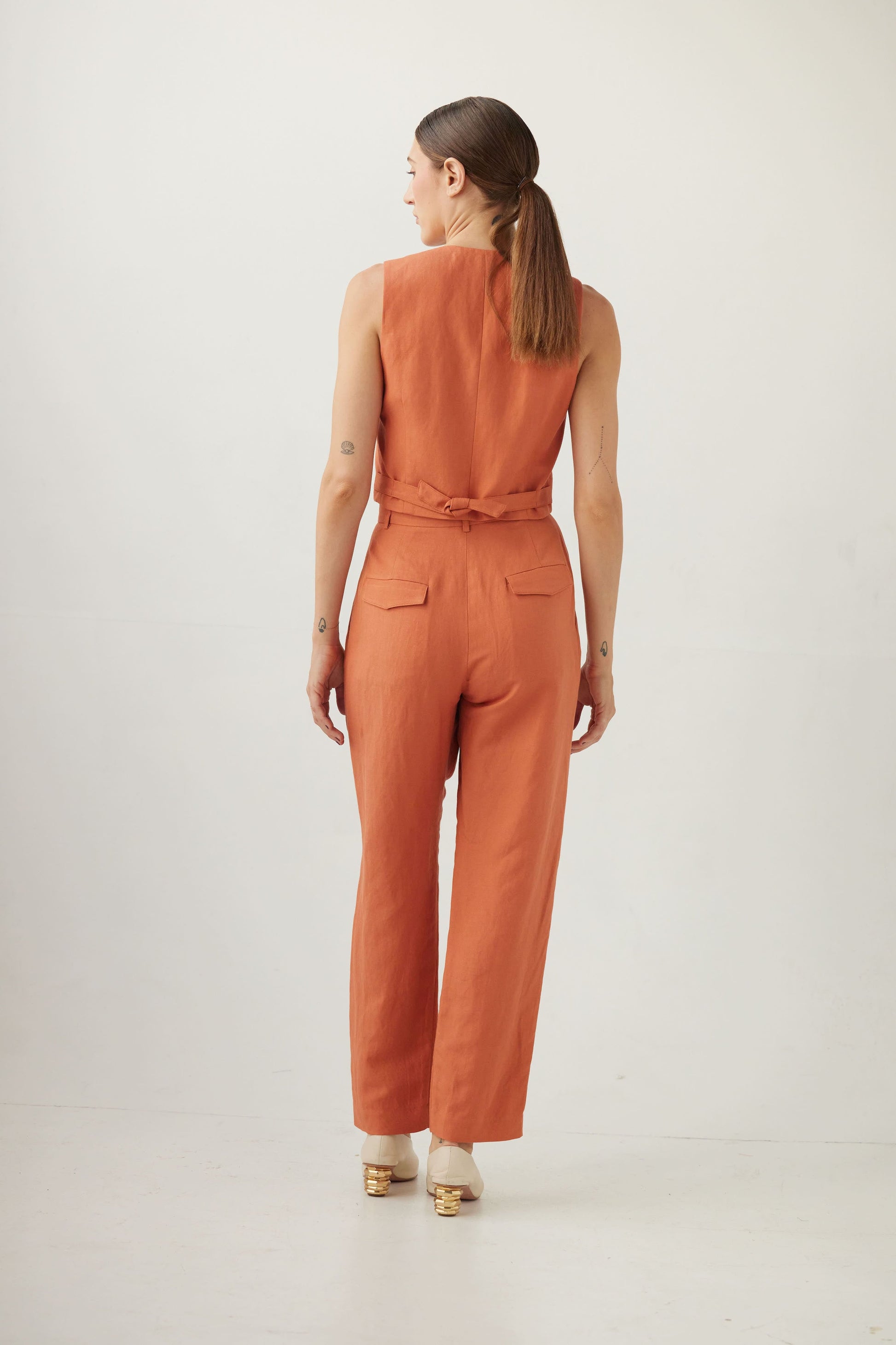 Sophia Pant in Linen Blend Pants CHRISTINE ALCALAY   