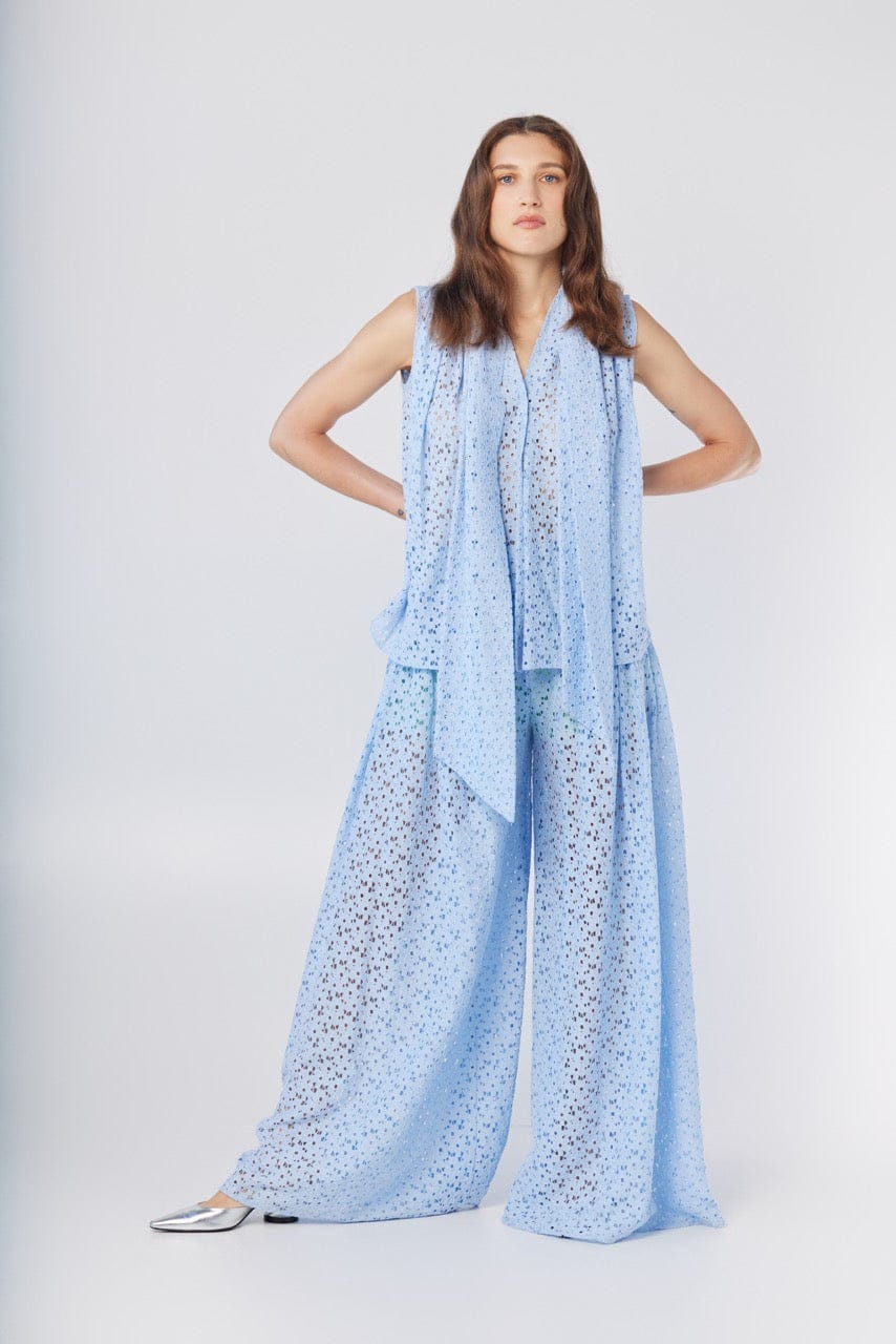 Victoria Pant in Bluebell Corded Lace Pants CHRISTINE ALCALAY