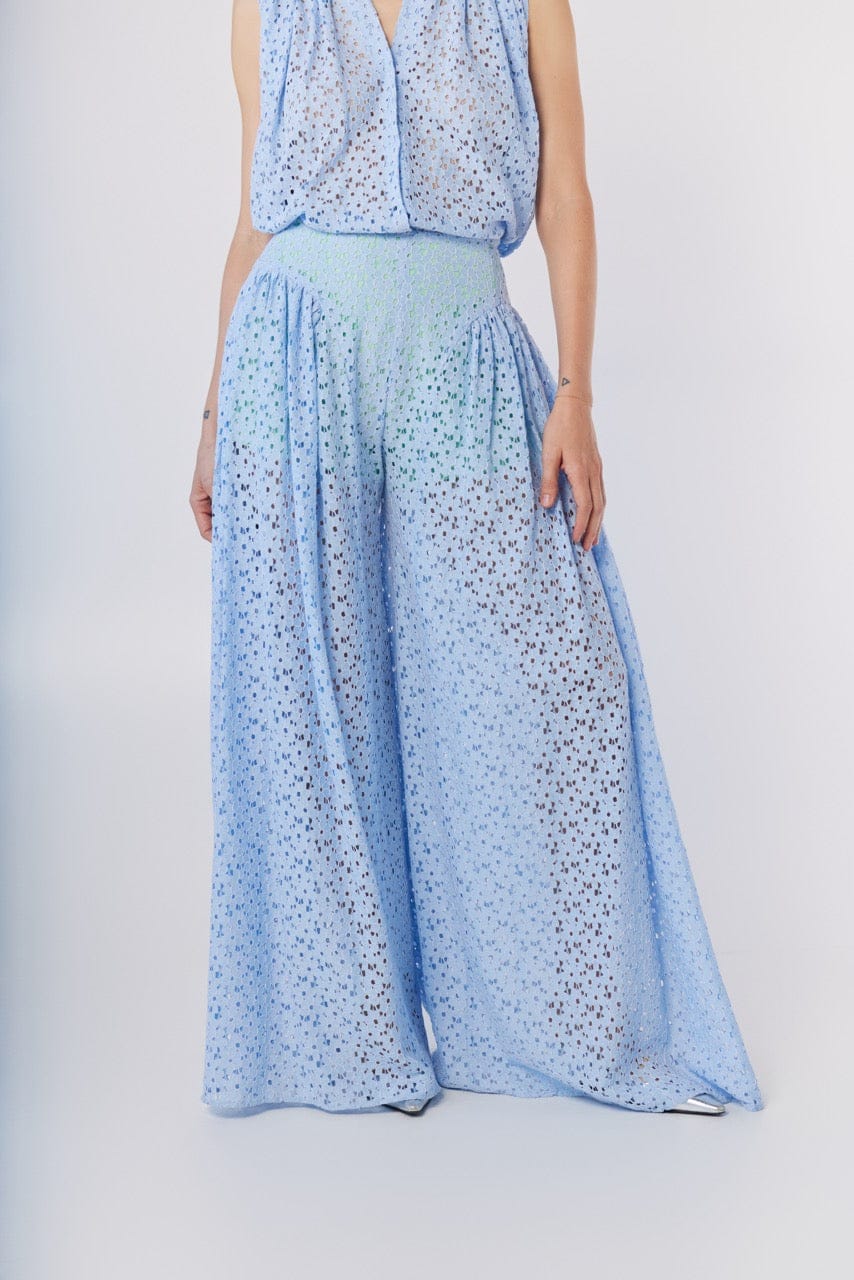 Victoria Pant in Bluebell Corded Lace Pants CHRISTINE ALCALAY