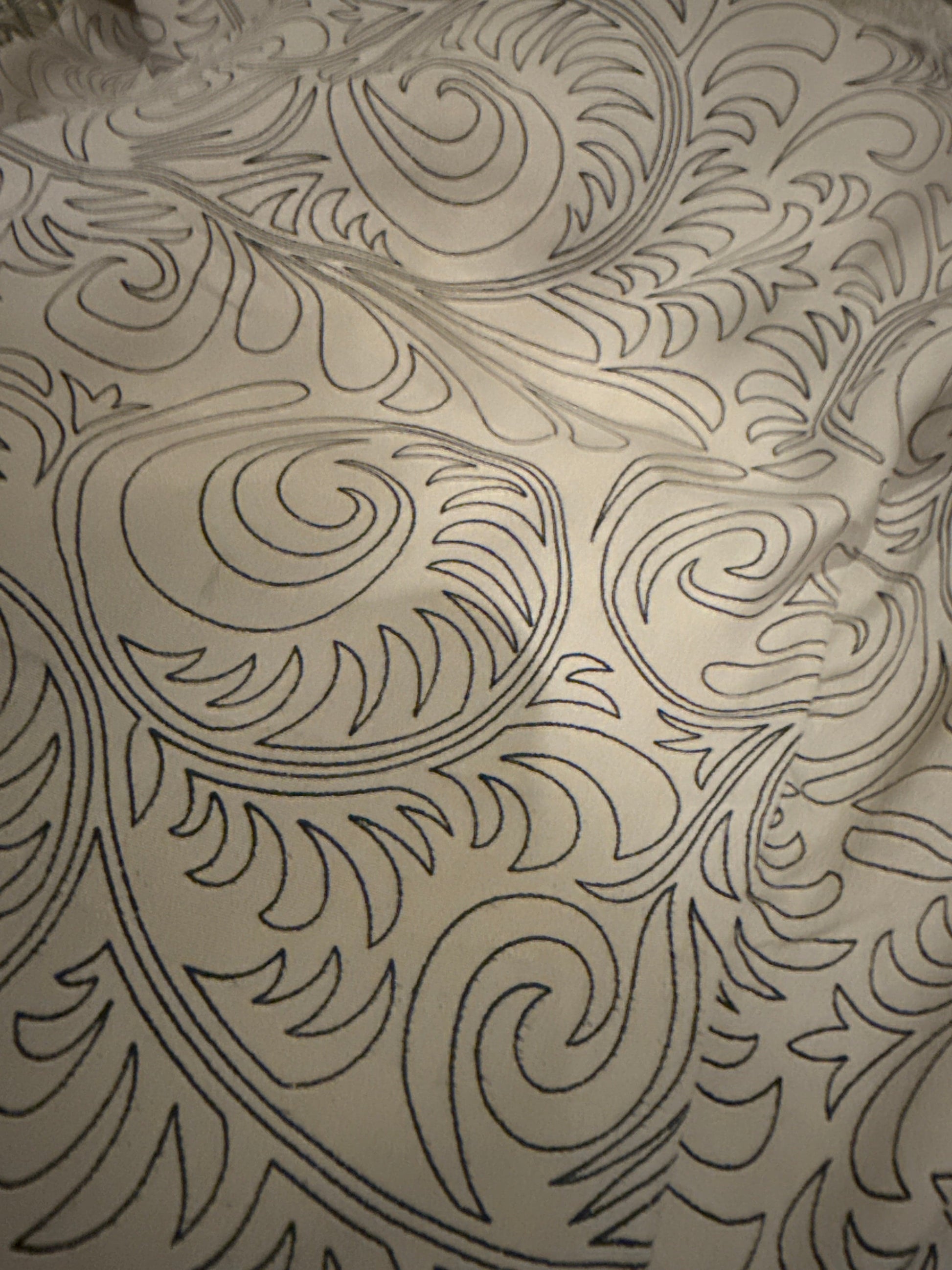 Vintage Silk Kimonos Robes CHRISTINE ALCALAY Floral line art ( Beige & Black)