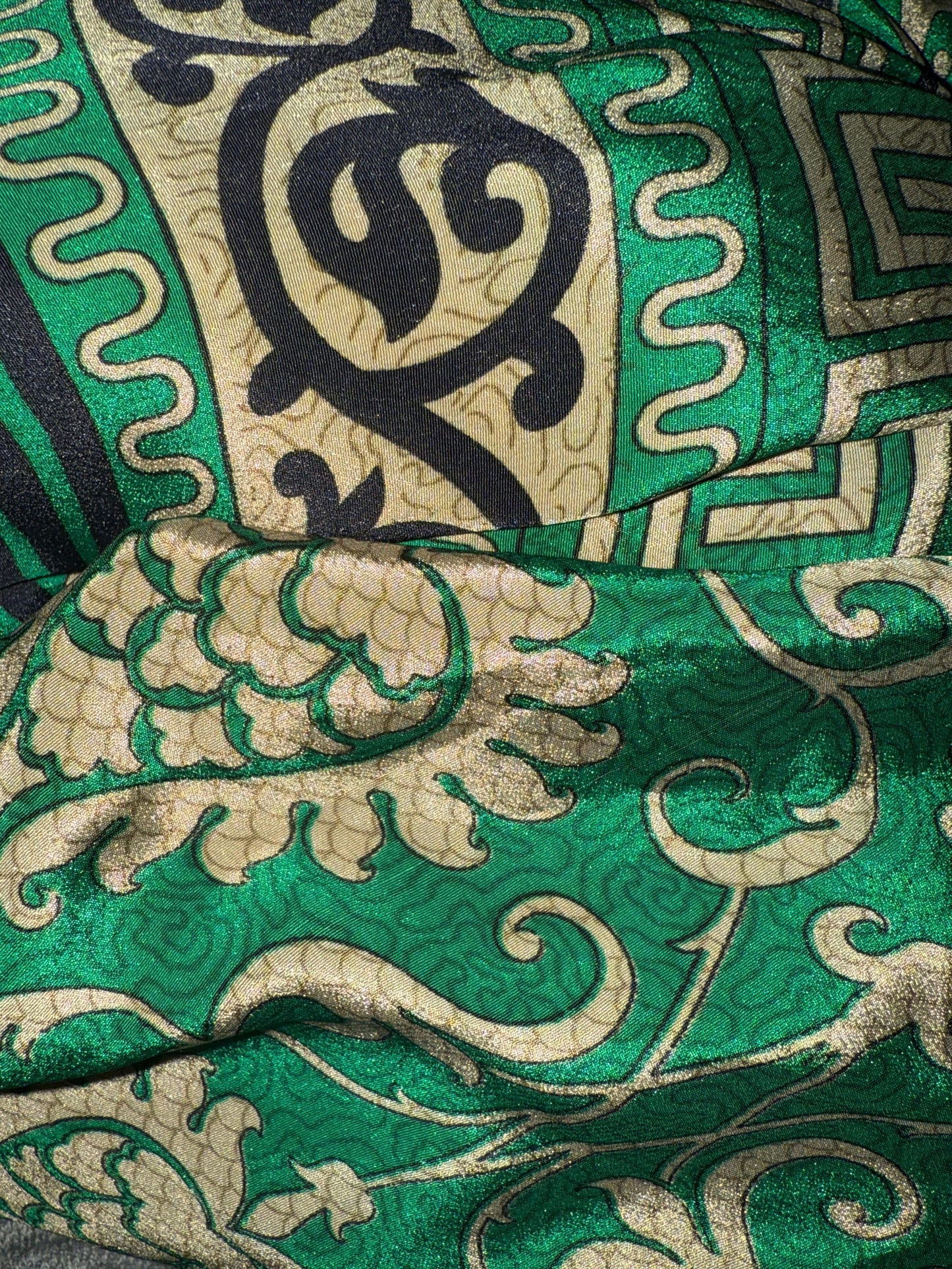 Vintage Silk Kimonos Robes CHRISTINE ALCALAY Paisley in Emerald Green