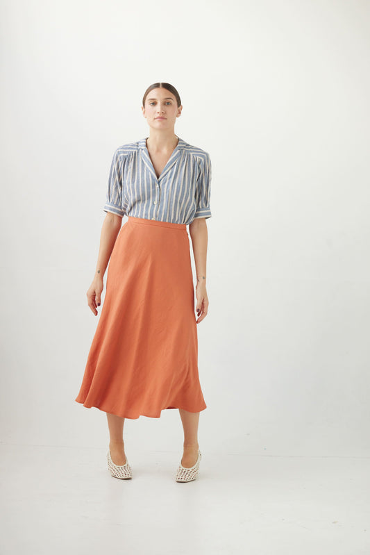 Christine Skirt in Linen Blend Bottoms CHRISTINE ALCALAY Carnelian 0