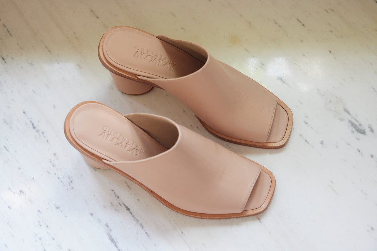 SAMPLE SS25 - Masha Mule Heel in Petal Samples CHRISTINE ALCALAY