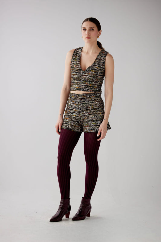 Caitlin Shorts in Metallic Tinsel Boucle Tweed Shorts CHRISTINE ALCALAY