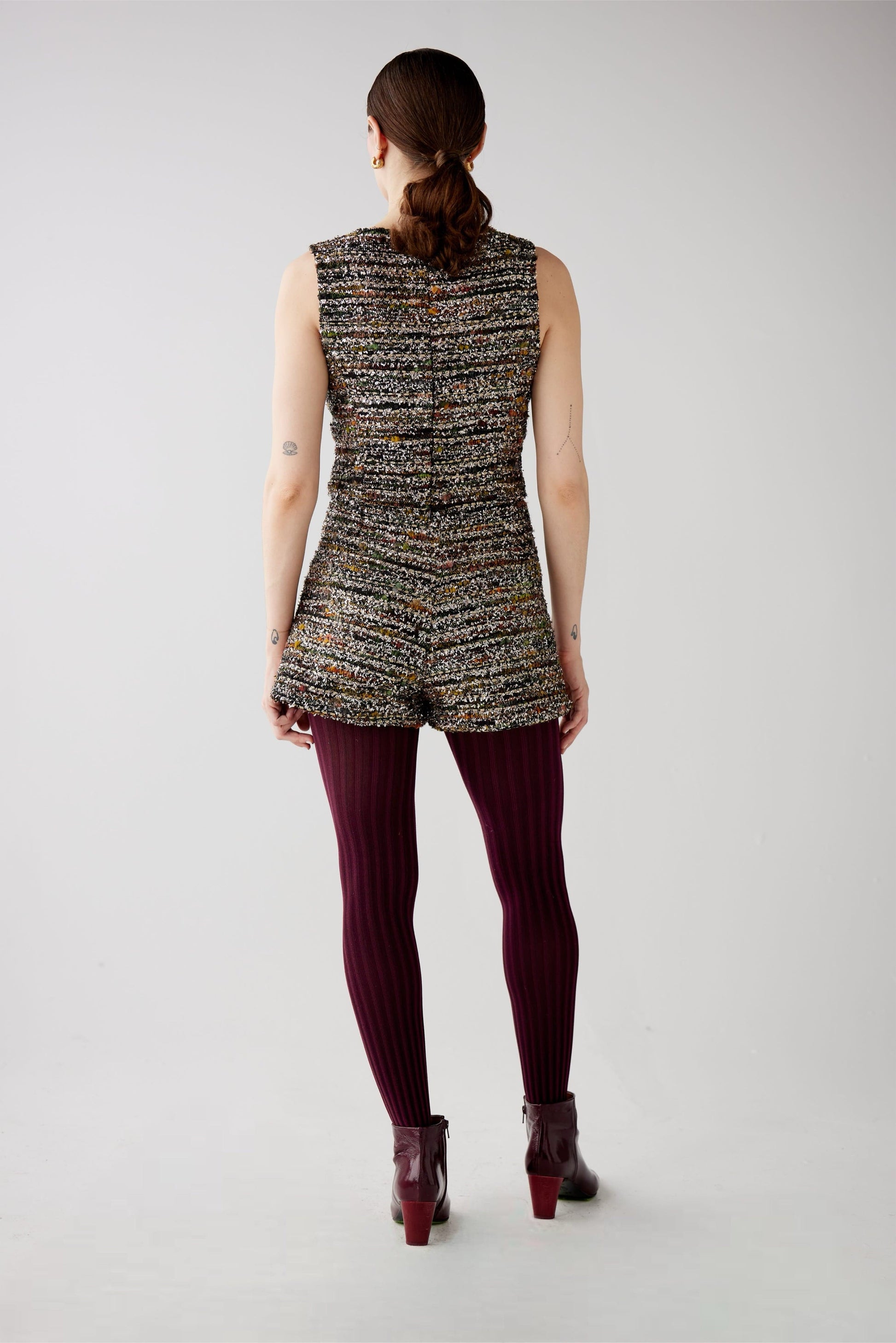Caitlin Shorts in Metallic Tinsel Boucle Tweed Shorts CHRISTINE ALCALAY