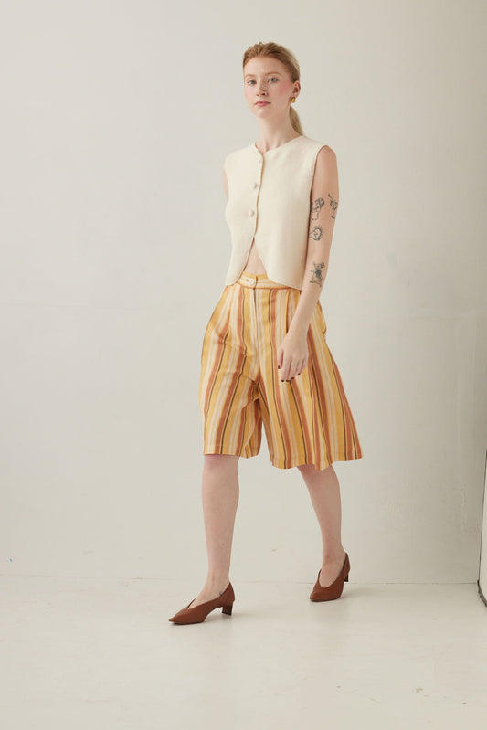 Kat Short in Linen Stripe Shorts CHRISTINE ALCALAY Tuscan Stripe 0 