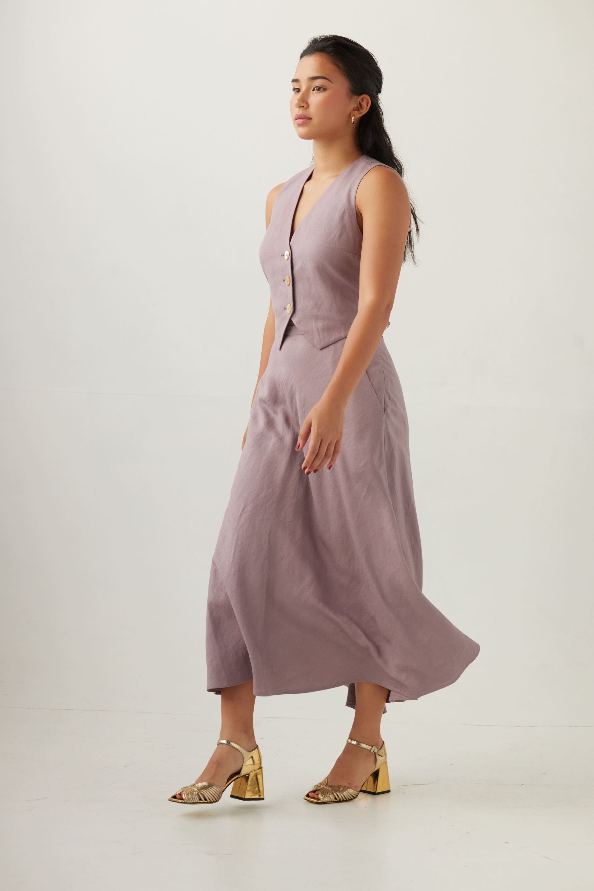 Christine Skirt in Linen Blend Skirts CHRISTINE ALCALAY   