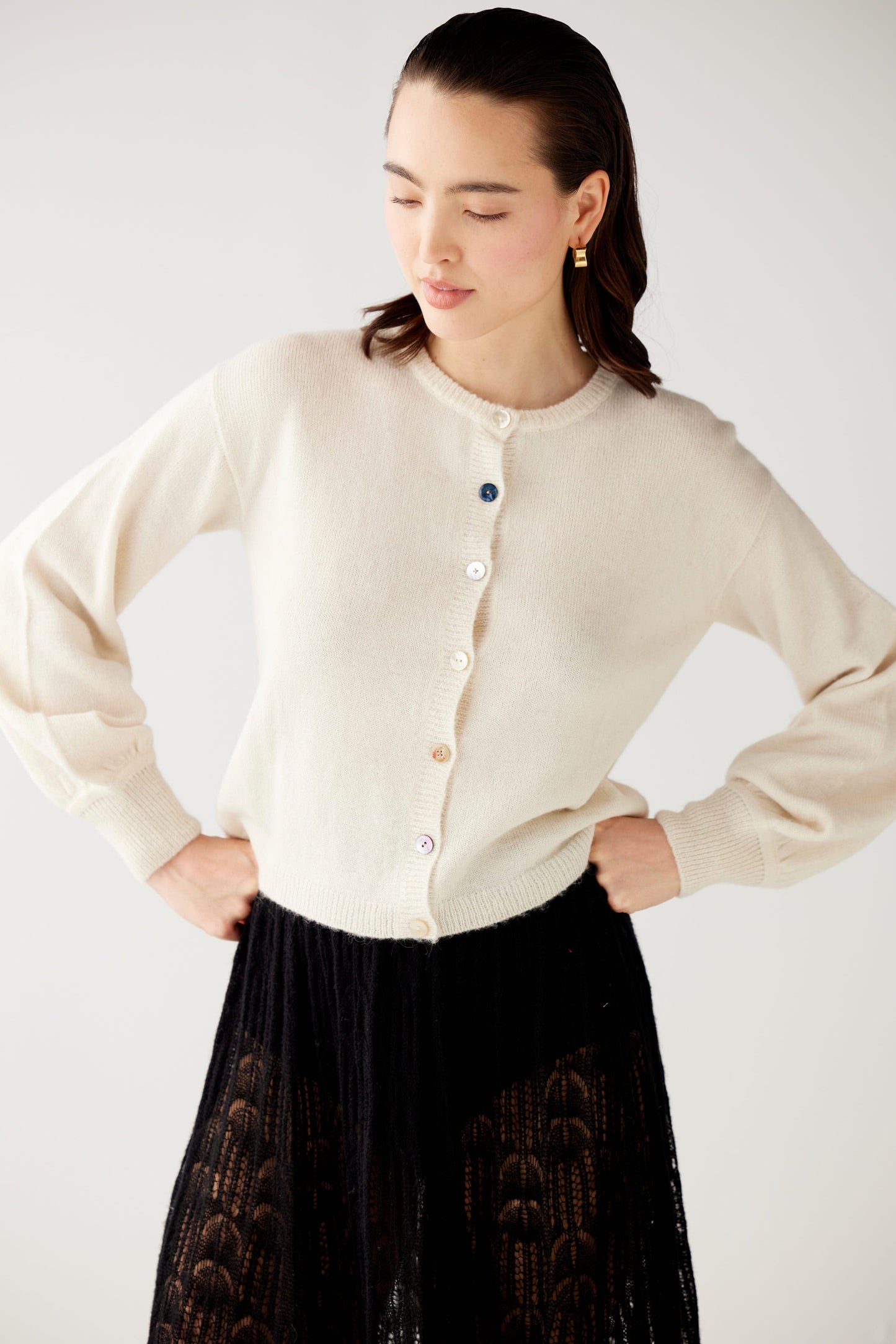 Colleen Mixed Button Cardigan Sweater Sweaters CHRISTINE ALCALAY