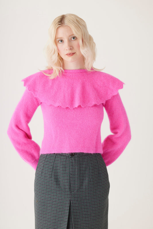 Hand Dyed Colette Sweater in Alpaca Sweaters CHRISTINE ALCALAY Dragonfruit Extra Small 