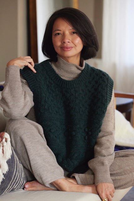 Mona Popcorn Sweater Vest Sweaters CHRISTINE ALCALAY Evergreen XS/S (PETITE)
