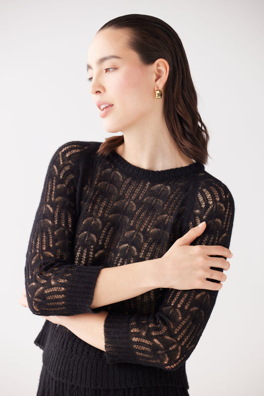 SAMPLE FW25 - Miranda Lace Knit Sweater Samples CHRISTINE ALCALAY