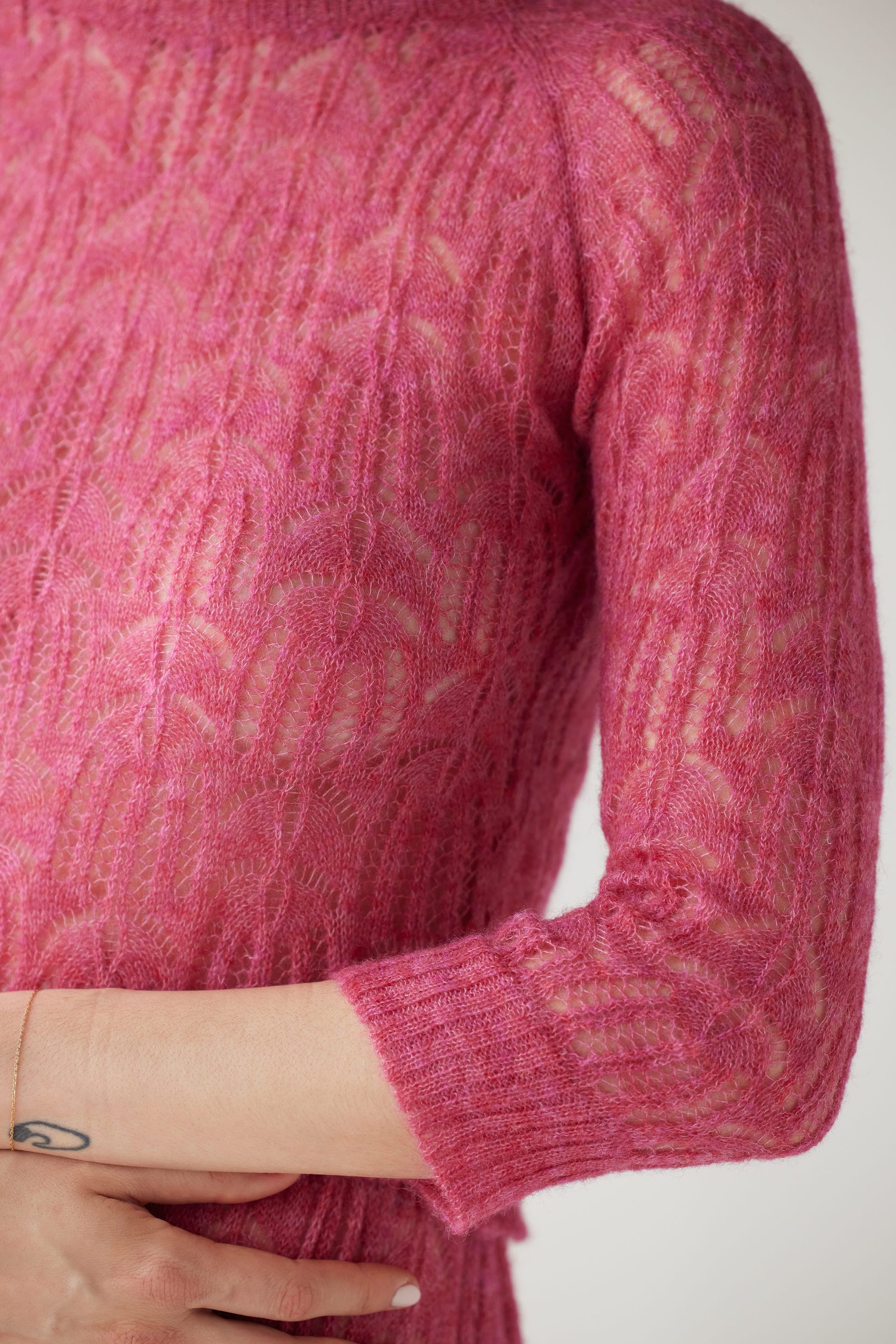 SAMPLE FW25 - Miranda Lace Knit Sweater Samples CHRISTINE ALCALAY