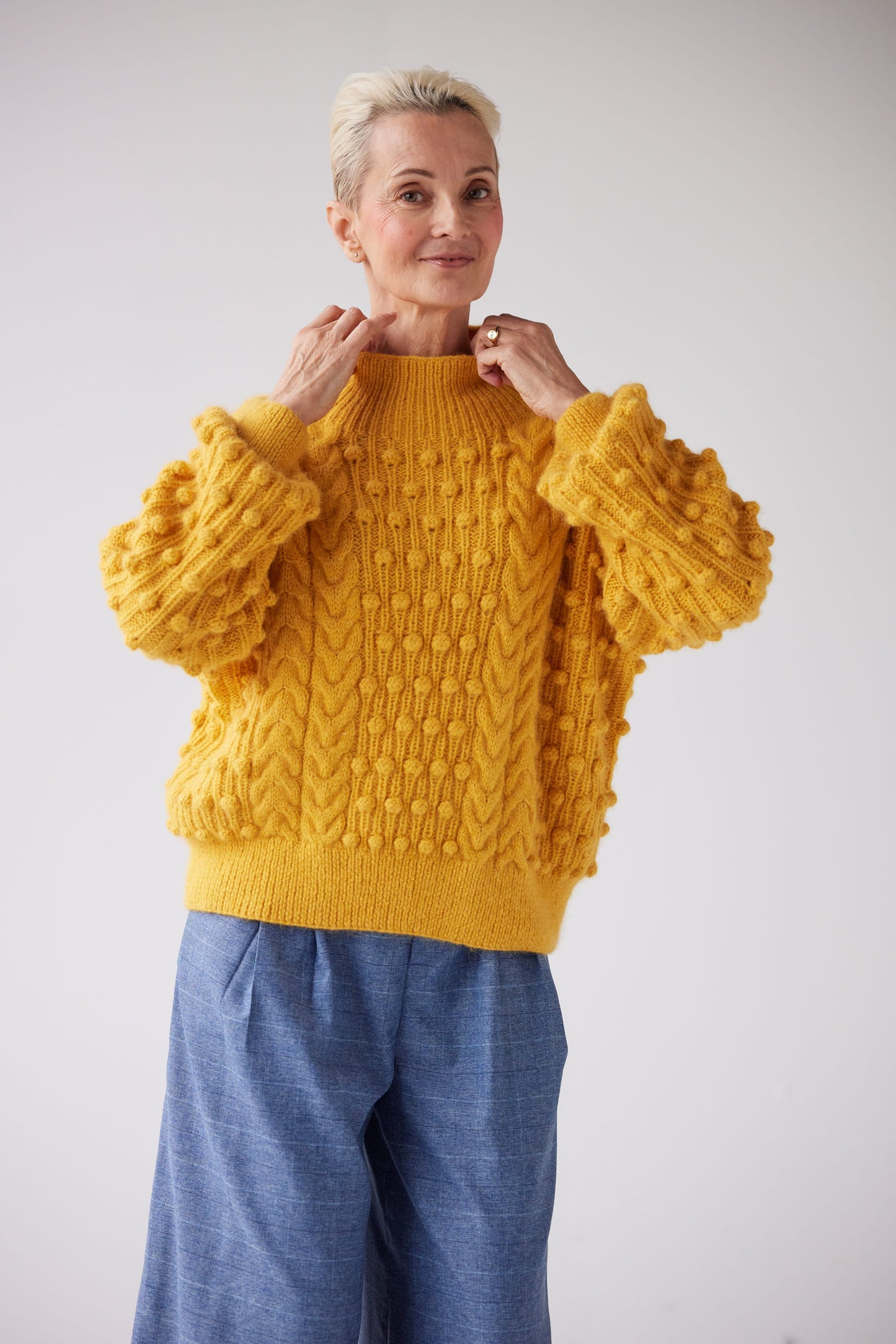 SAMPLE FW25 - Bobbie Popcorn Sweater in Alpaca Wool Samples CHRISTINE ALCALAY Sun One Size