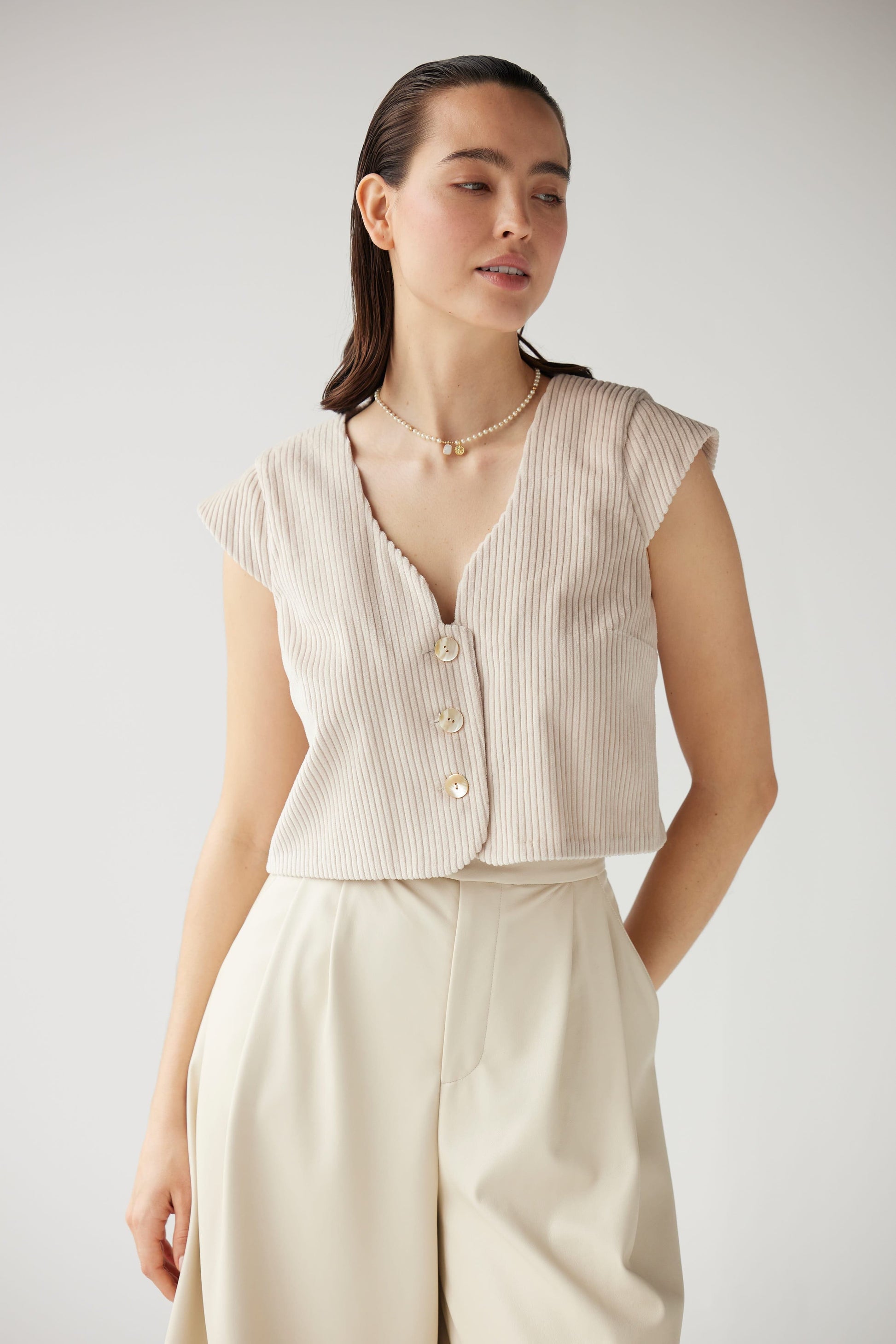 Amare Top in Corduroy Tops CHRISTINE ALCALAY
