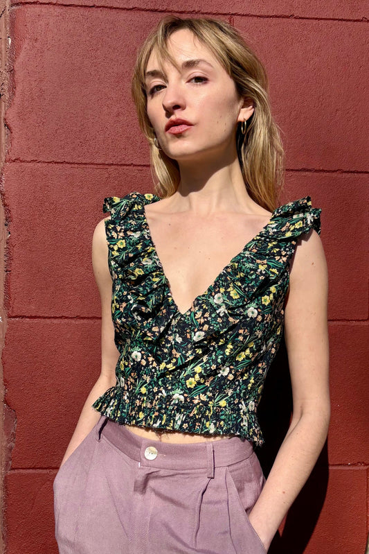 Viola Top Shirts CHRISTINE ALCALAY Black Floral 0/26” waist