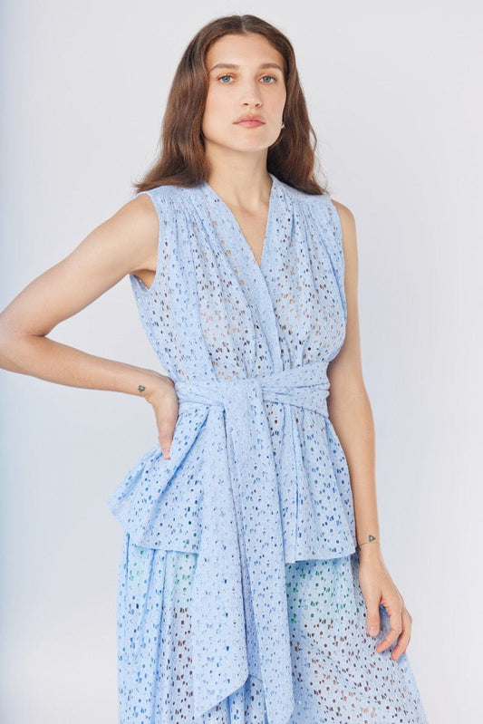 Rachel Blouse In Bluebell Corded Lace Tops CHRISTINE ALCALAY