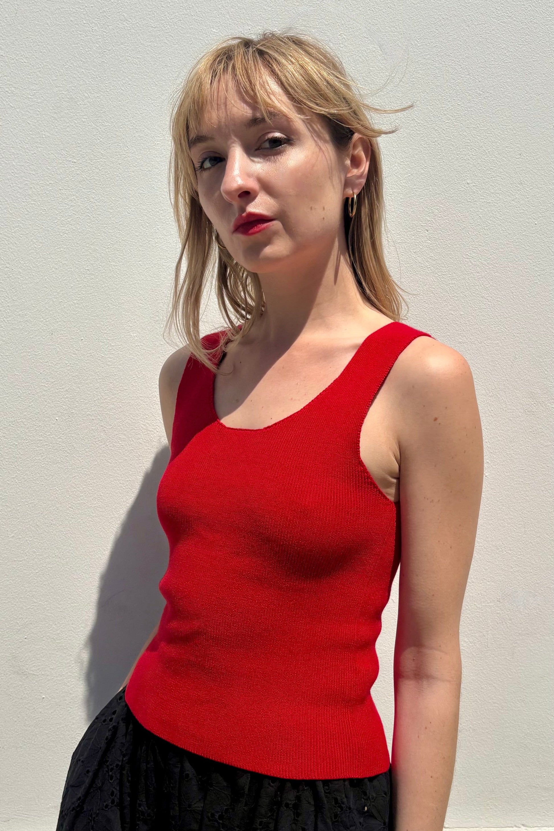 Katie Tank in Pima Cotton Tops CHRISTINE ALCALAY Fire XS/S