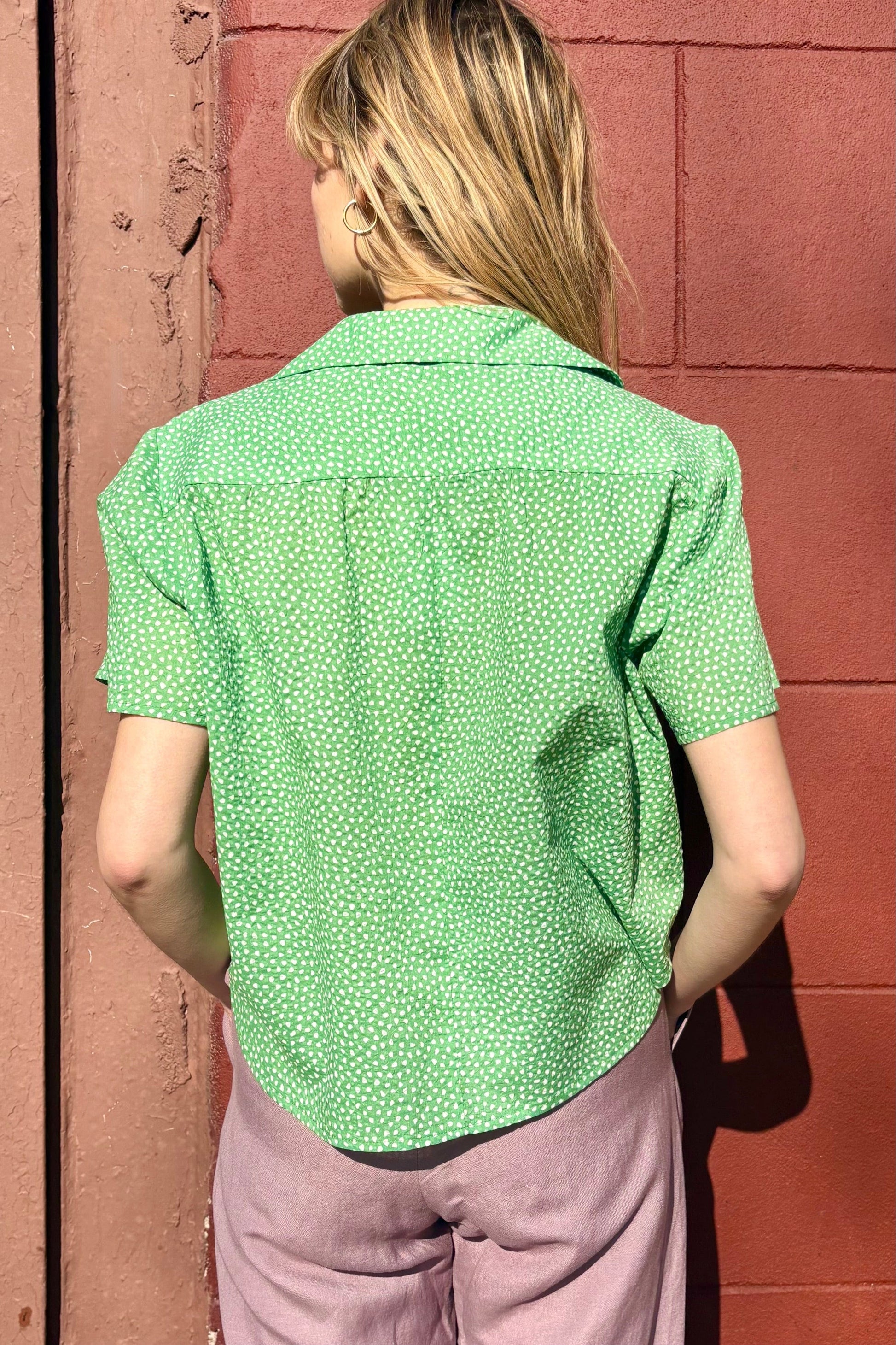 Georgina Blouse in Cotton Pebble Print Tops CHRISTINE ALCALAY
