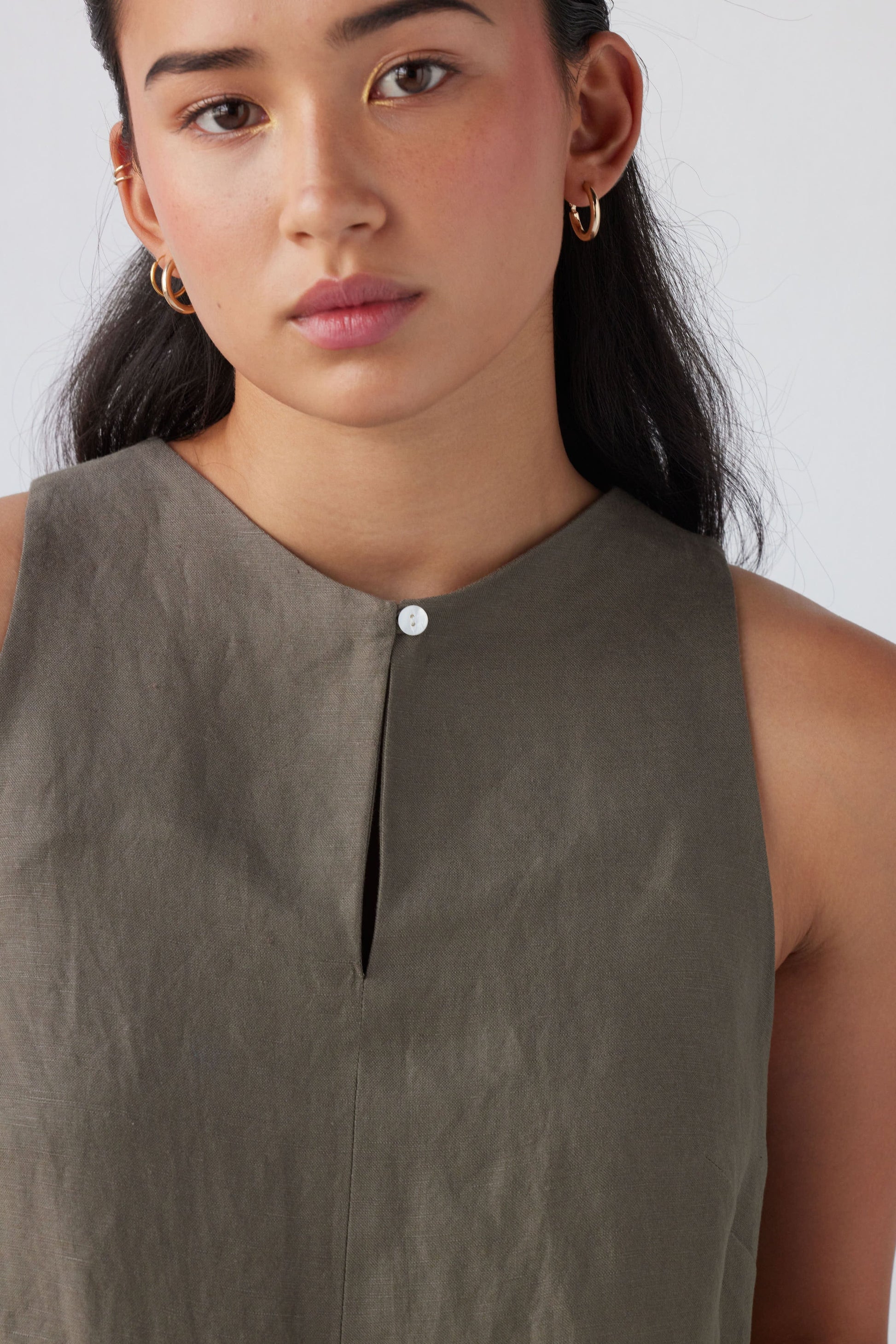 Ina Tank in Linen Blend Tops CHRISTINE ALCALAY   