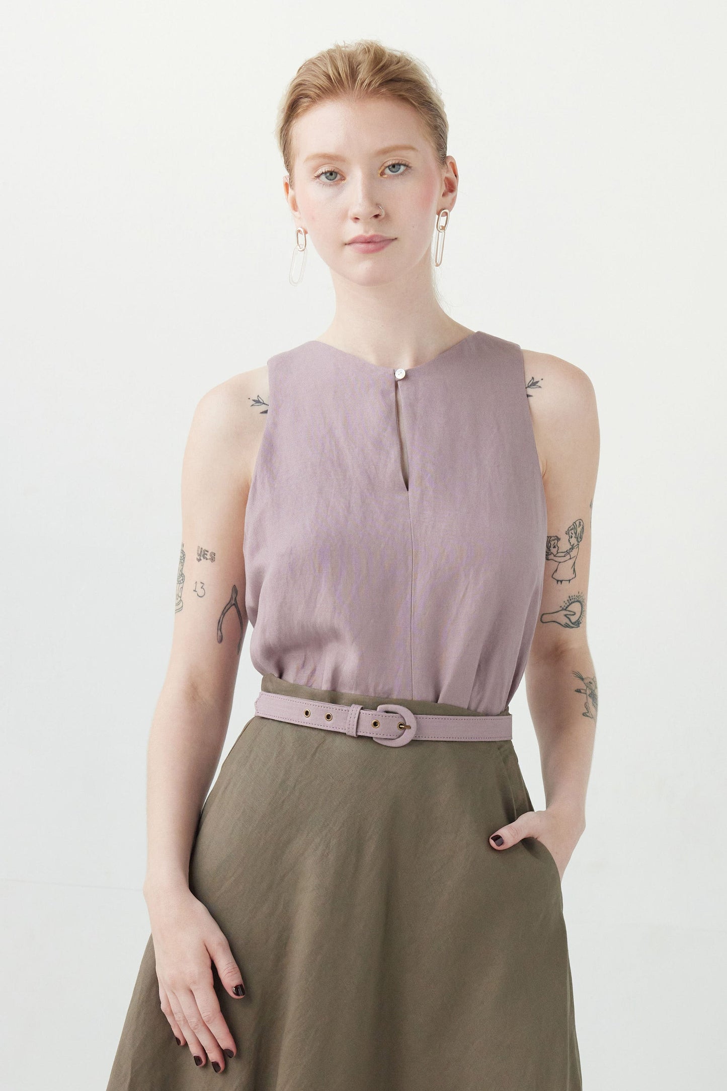 Ina Tank in Linen Blend Tops CHRISTINE ALCALAY   