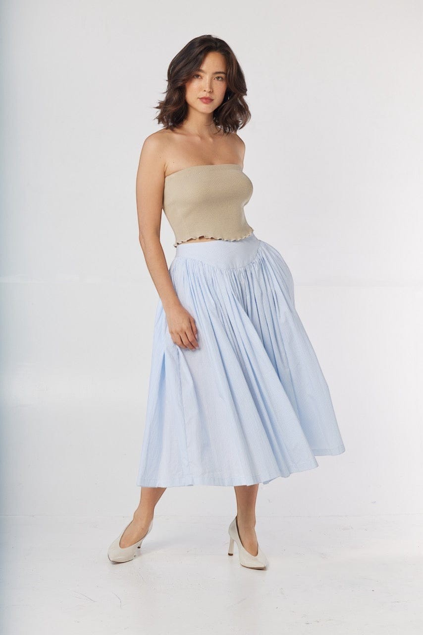 Janet Tube Top in Oyster Pima Cotton Tops CHRISTINE ALCALAY