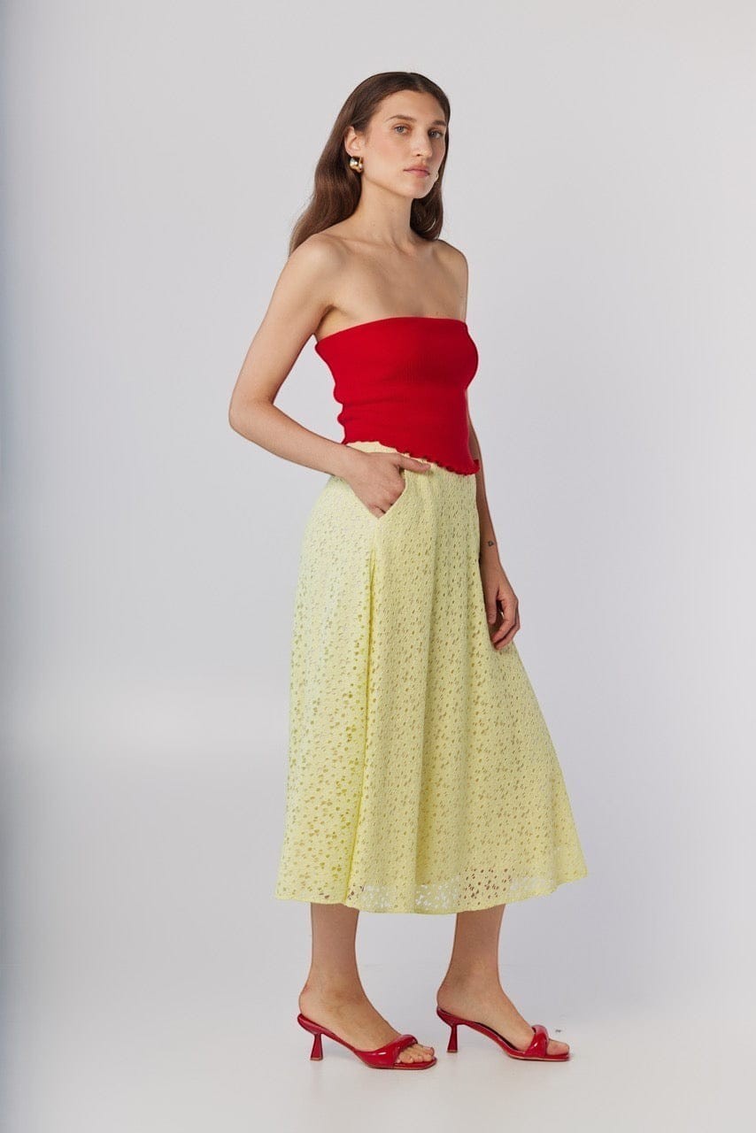 Janet Tube Top in Tomato Pima Cotton Tops CHRISTINE ALCALAY