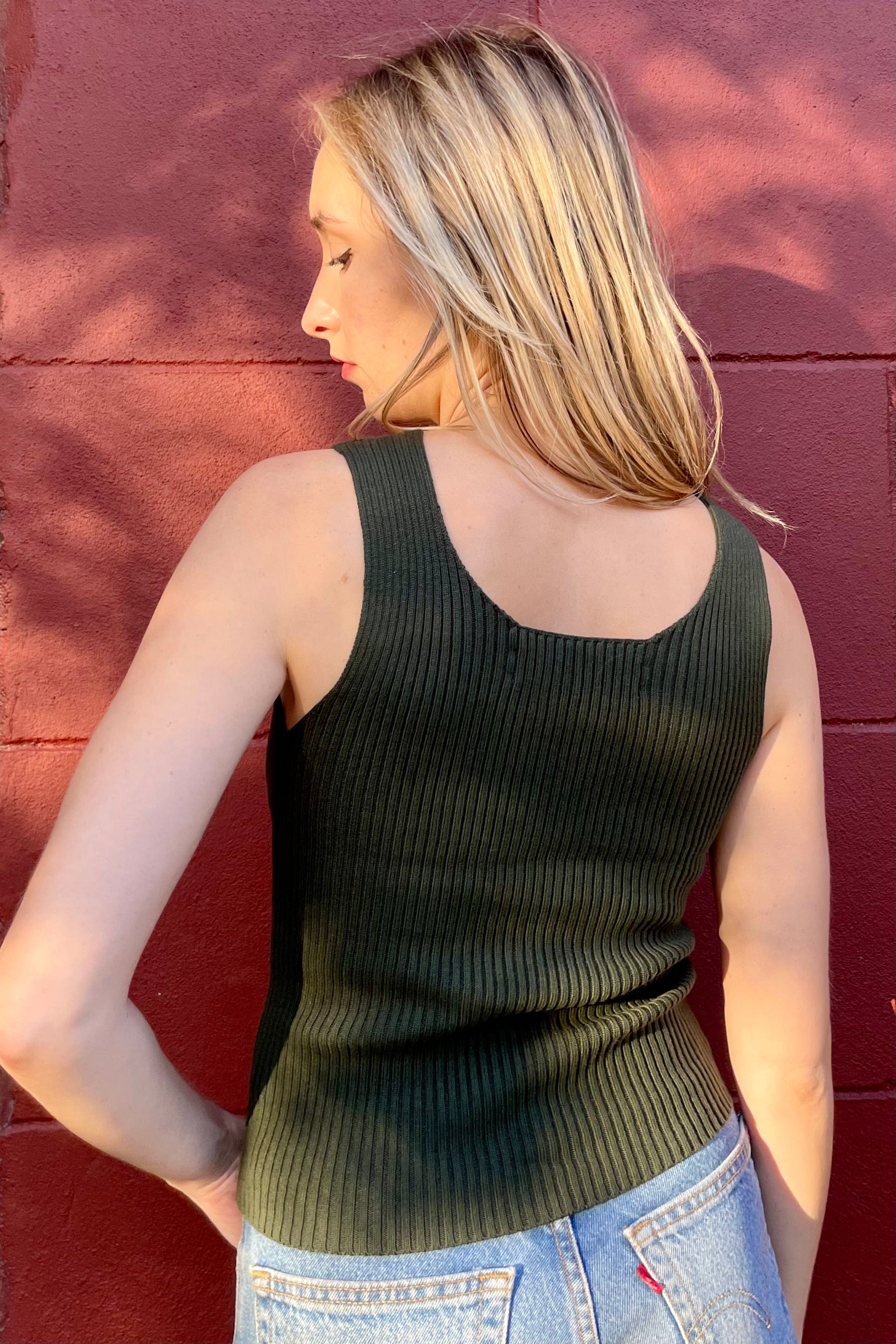 Kate Rib Tank in Pima Cotton Tops CHRISTINE ALCALAY   