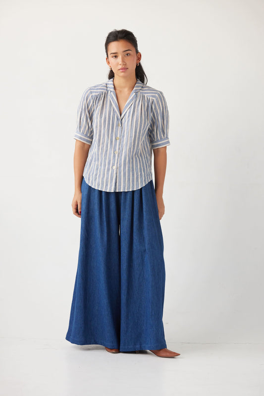 Katherine Blouse in Striped Cotton Tops CHRISTINE ALCALAY   