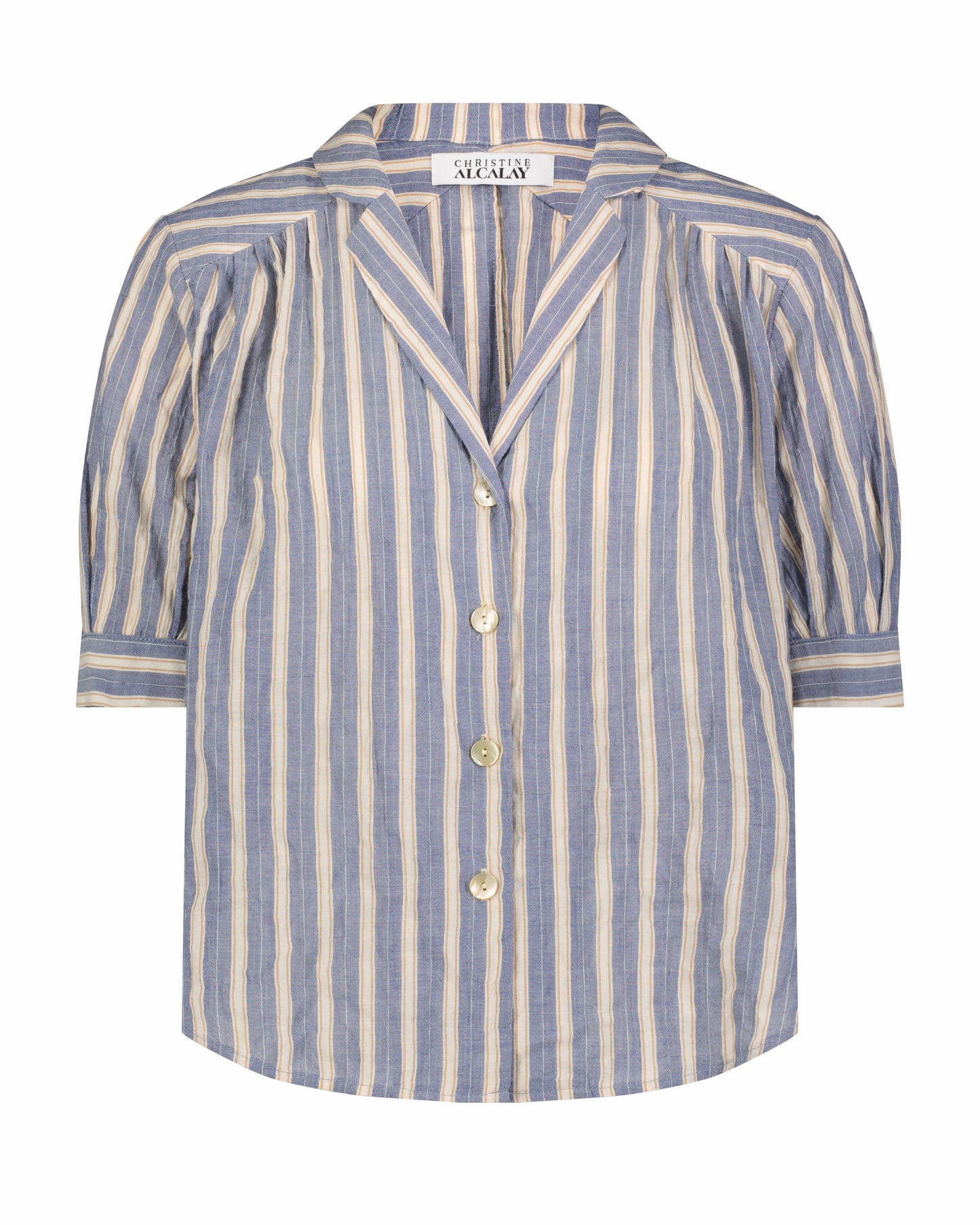 Katherine Blouse in Striped Cotton Tops CHRISTINE ALCALAY   