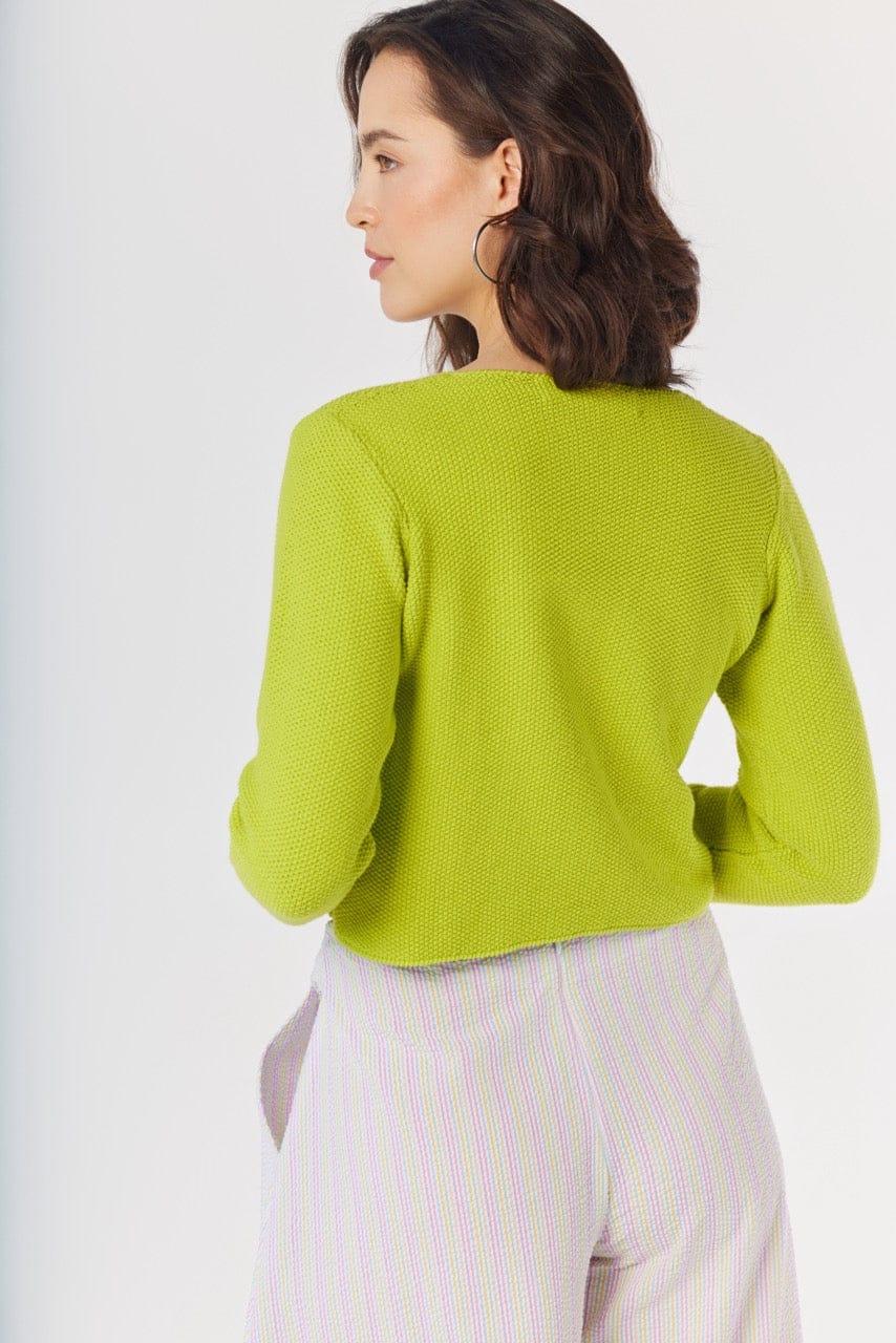 Lolita Cardigan in Lemongrass Pima Cotton Tops CHRISTINE ALCALAY