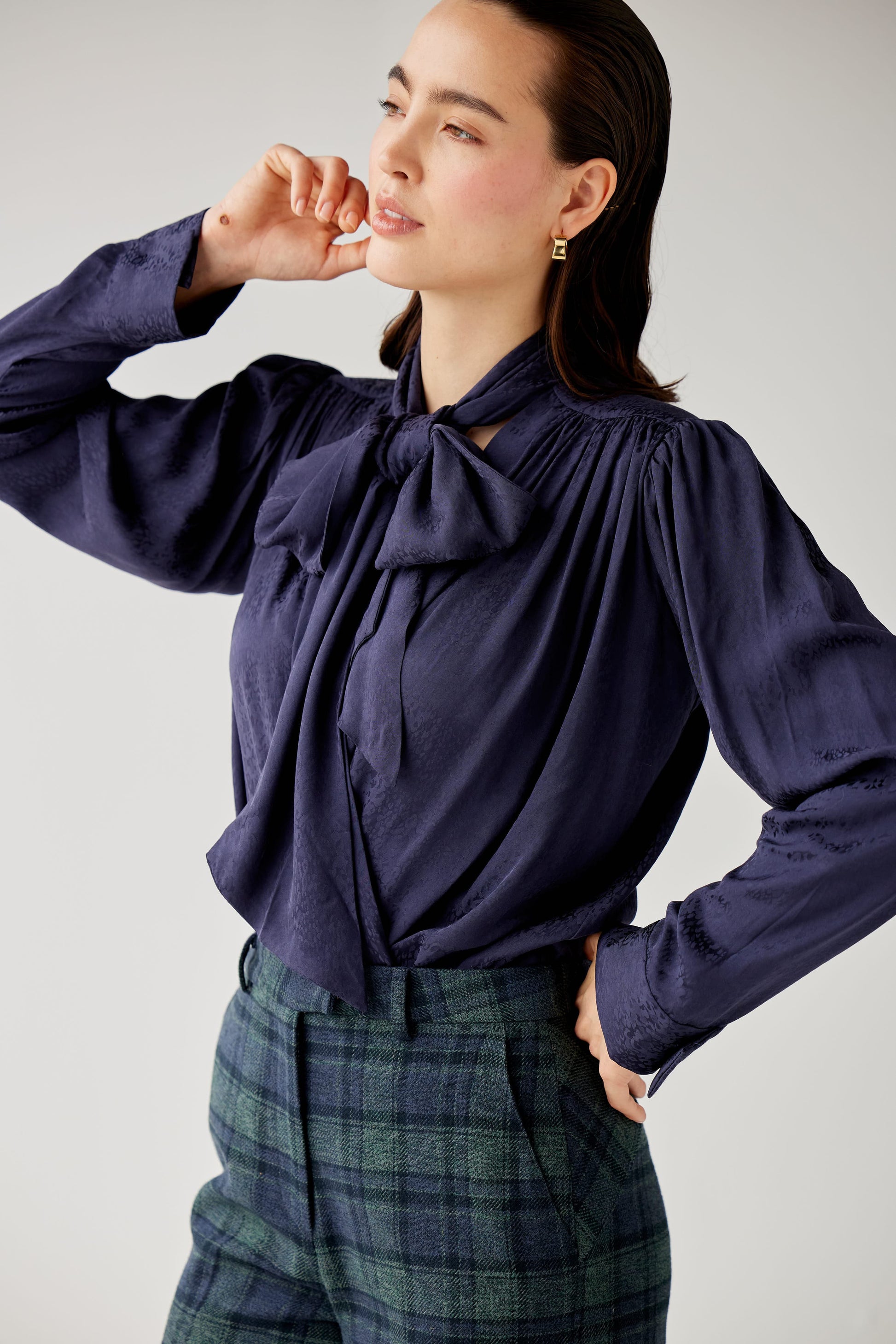 Racquelle Blouse in Leopard Jacquard Tops CHRISTINE ALCALAY