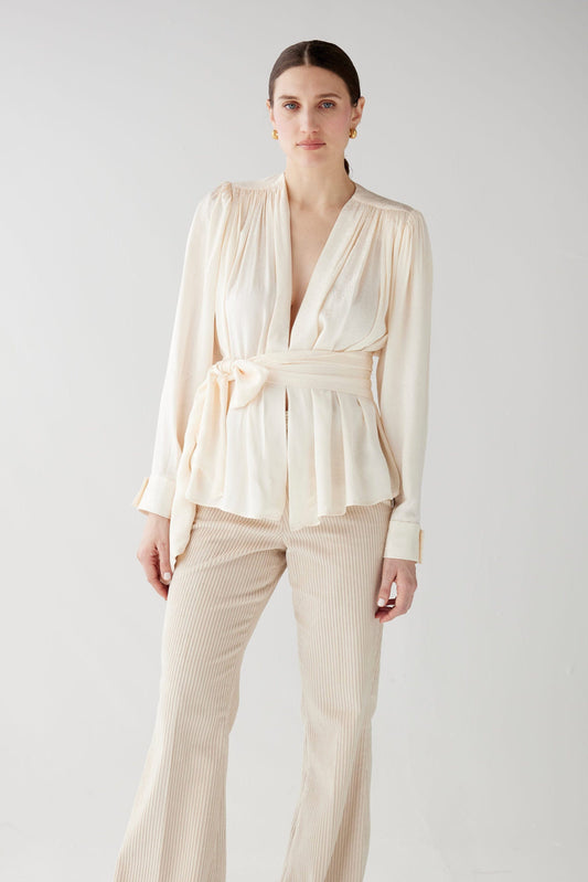 Racquelle Blouse in Leopard Jacquard Tops CHRISTINE ALCALAY