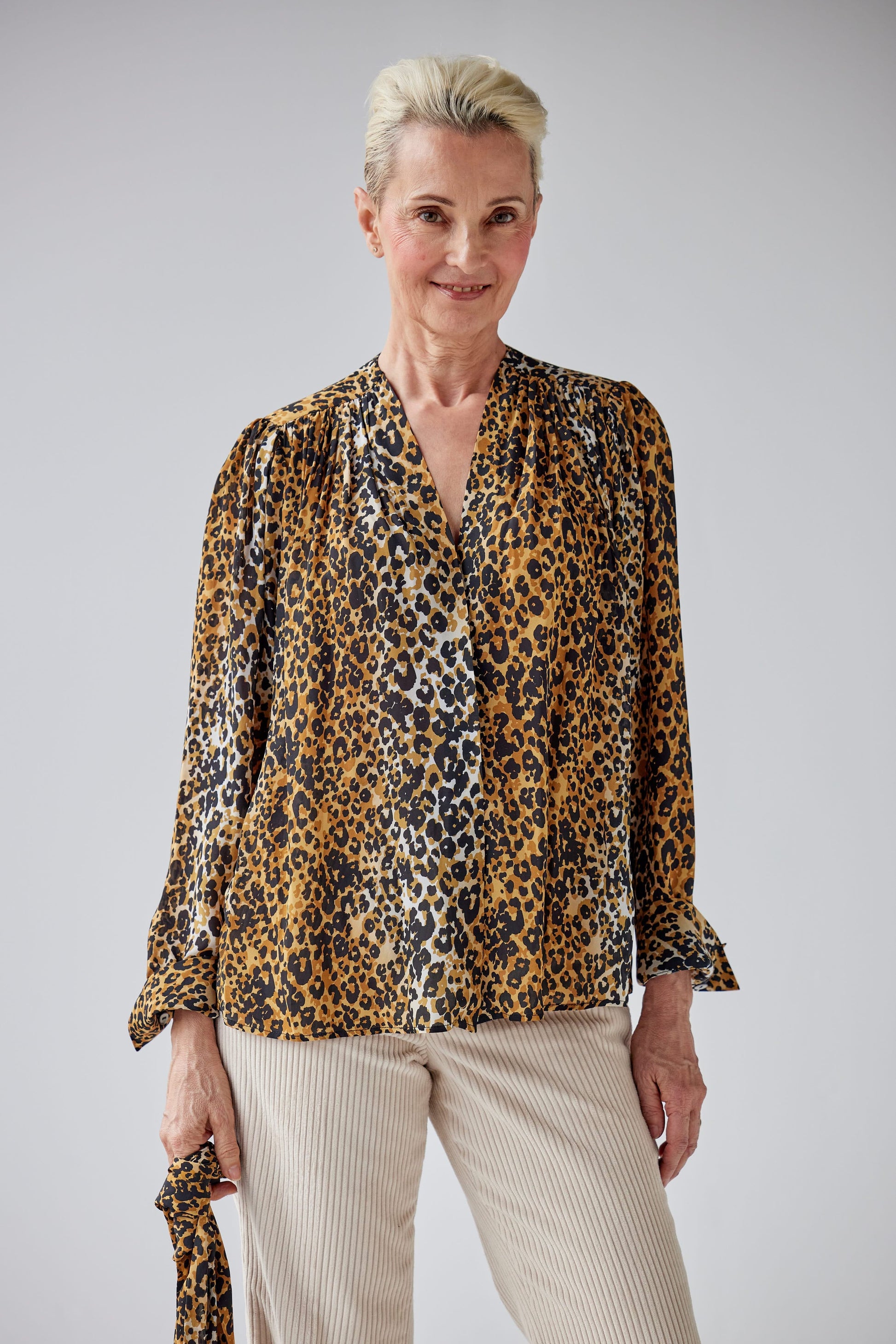 Racquelle Blouse in Leopard Print Tops CHRISTINE ALCALAY