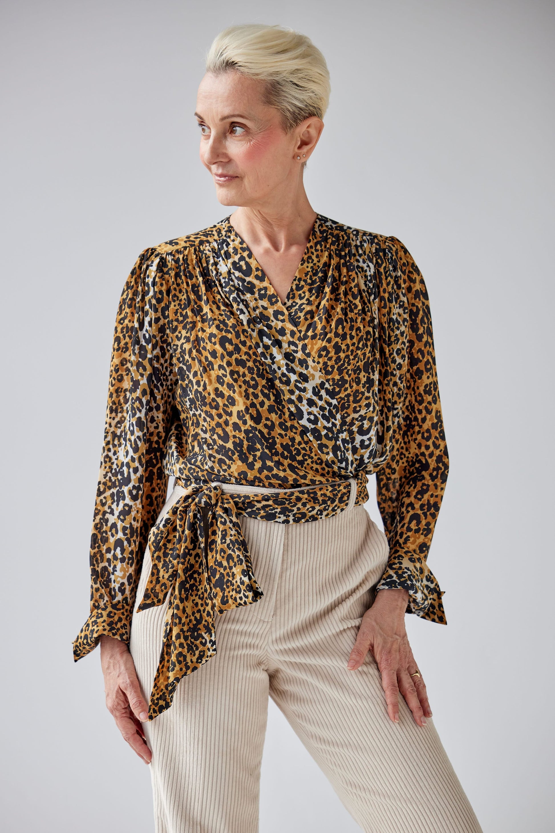 Racquelle Blouse in Leopard Print Tops CHRISTINE ALCALAY