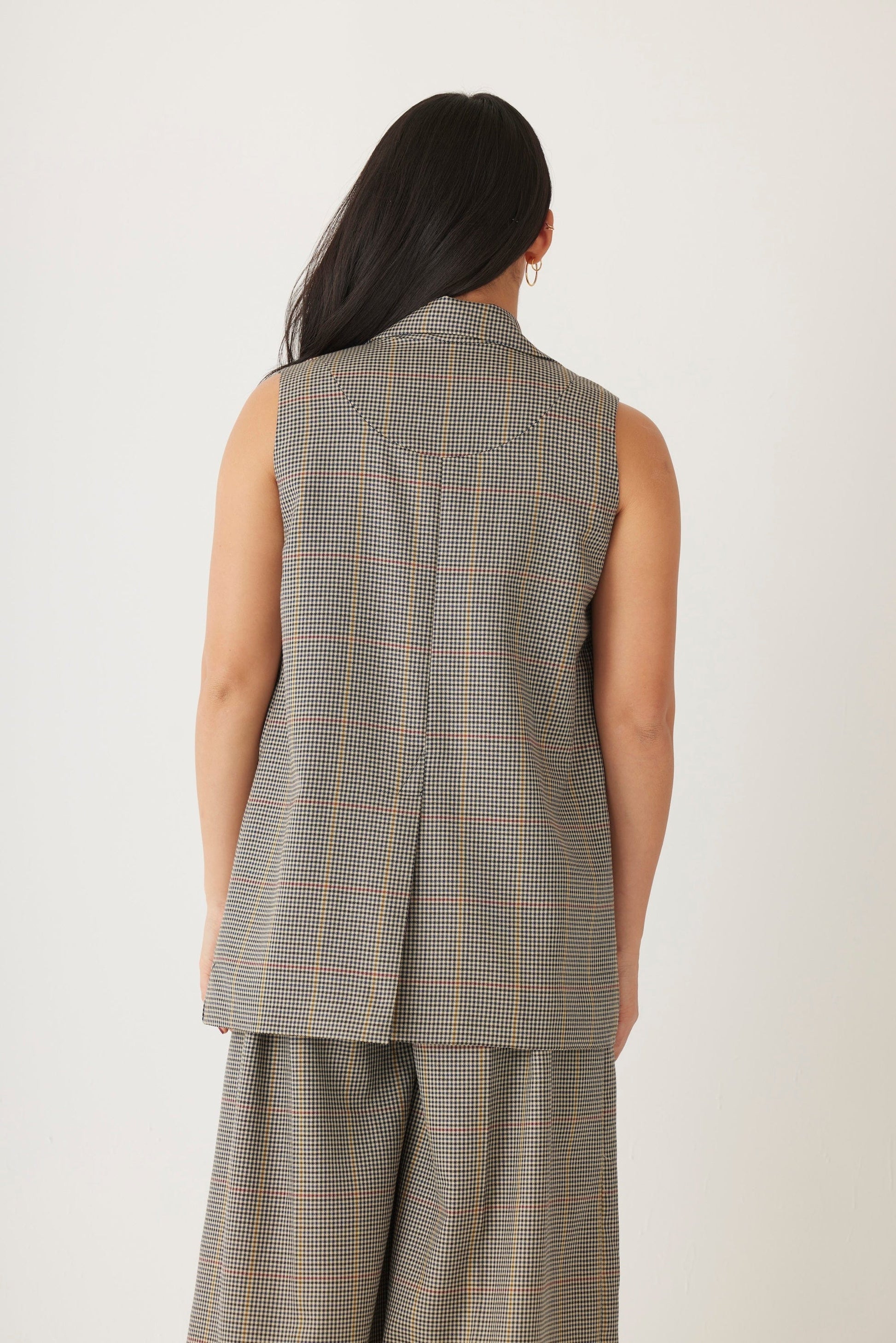 Candice Vest in Tropical Wool Plaid Vests CHRISTINE ALCALAY