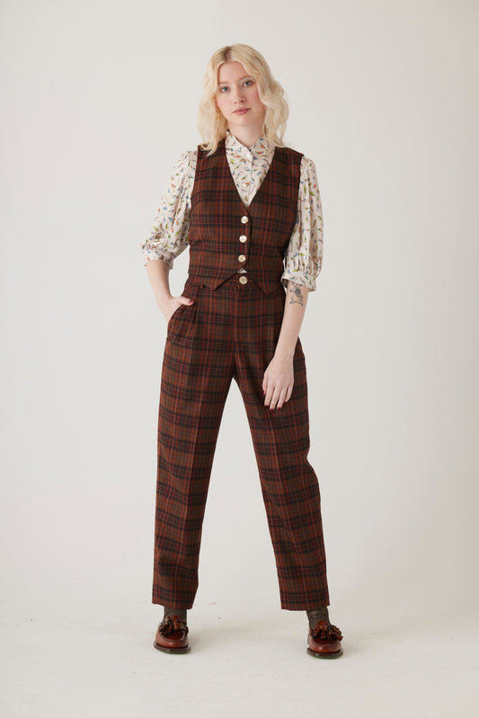 Diane Vest in Fireside Plaid Wool Vests CHRISTINE ALCALAY