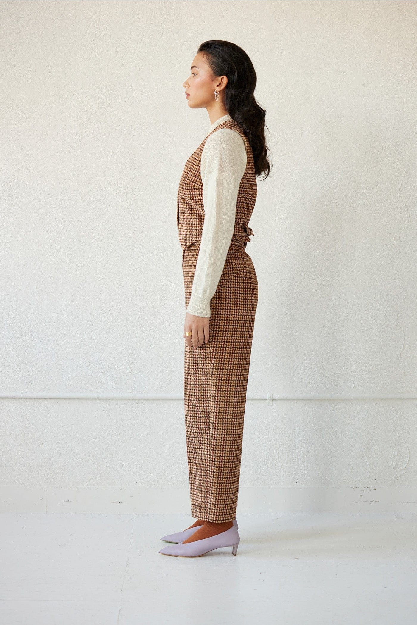 Diane Vest in Italian Houndstooth Corduroy Vests CHRISTINE ALCALAY   