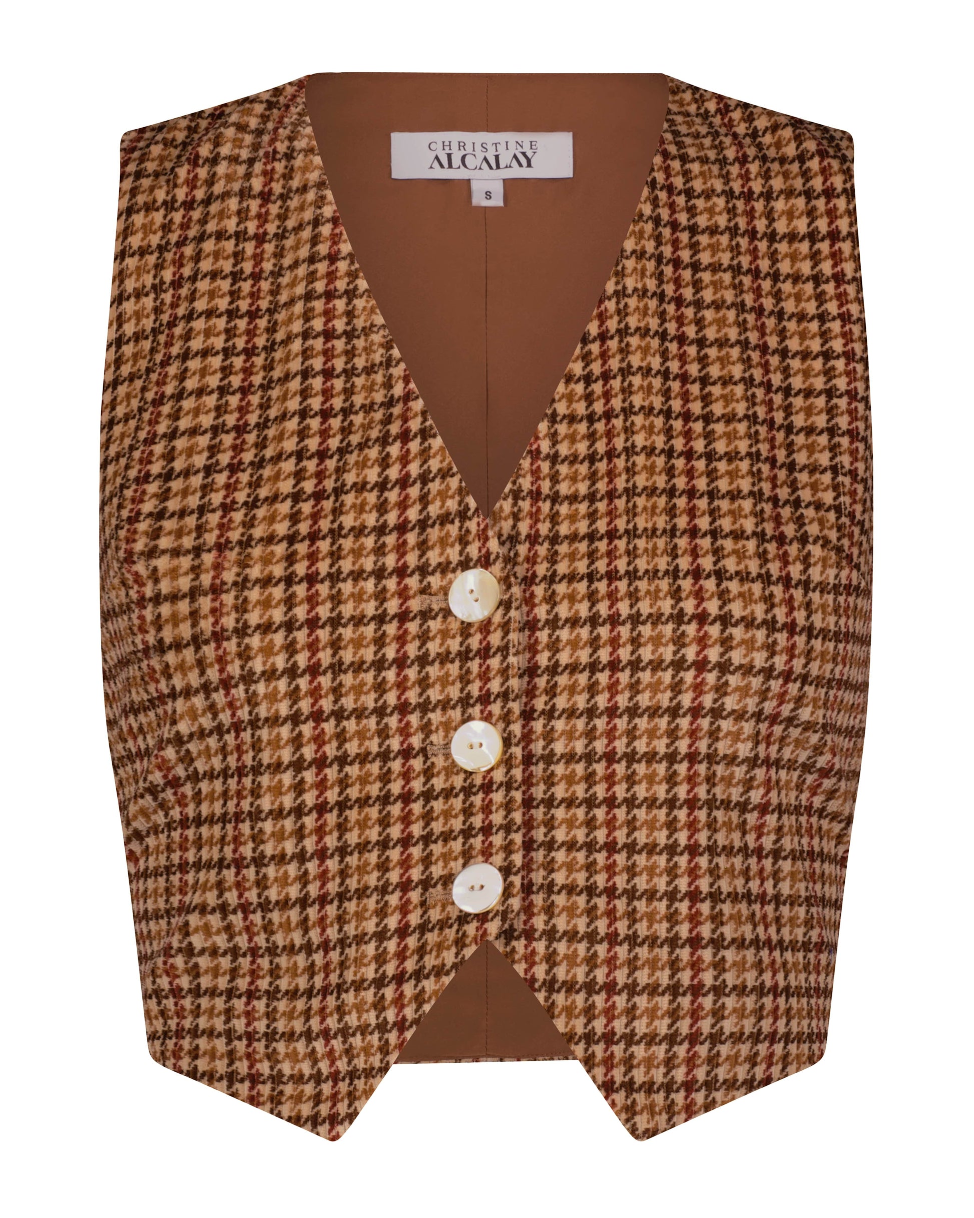 Diane Vest in Italian Houndstooth Corduroy Vests CHRISTINE ALCALAY   