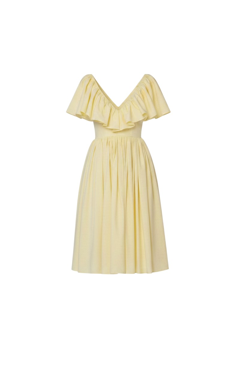 Hong Nhung Dress in Limoncello Yellow Cotton Dresses CHRISTINE ALCALAY - 8