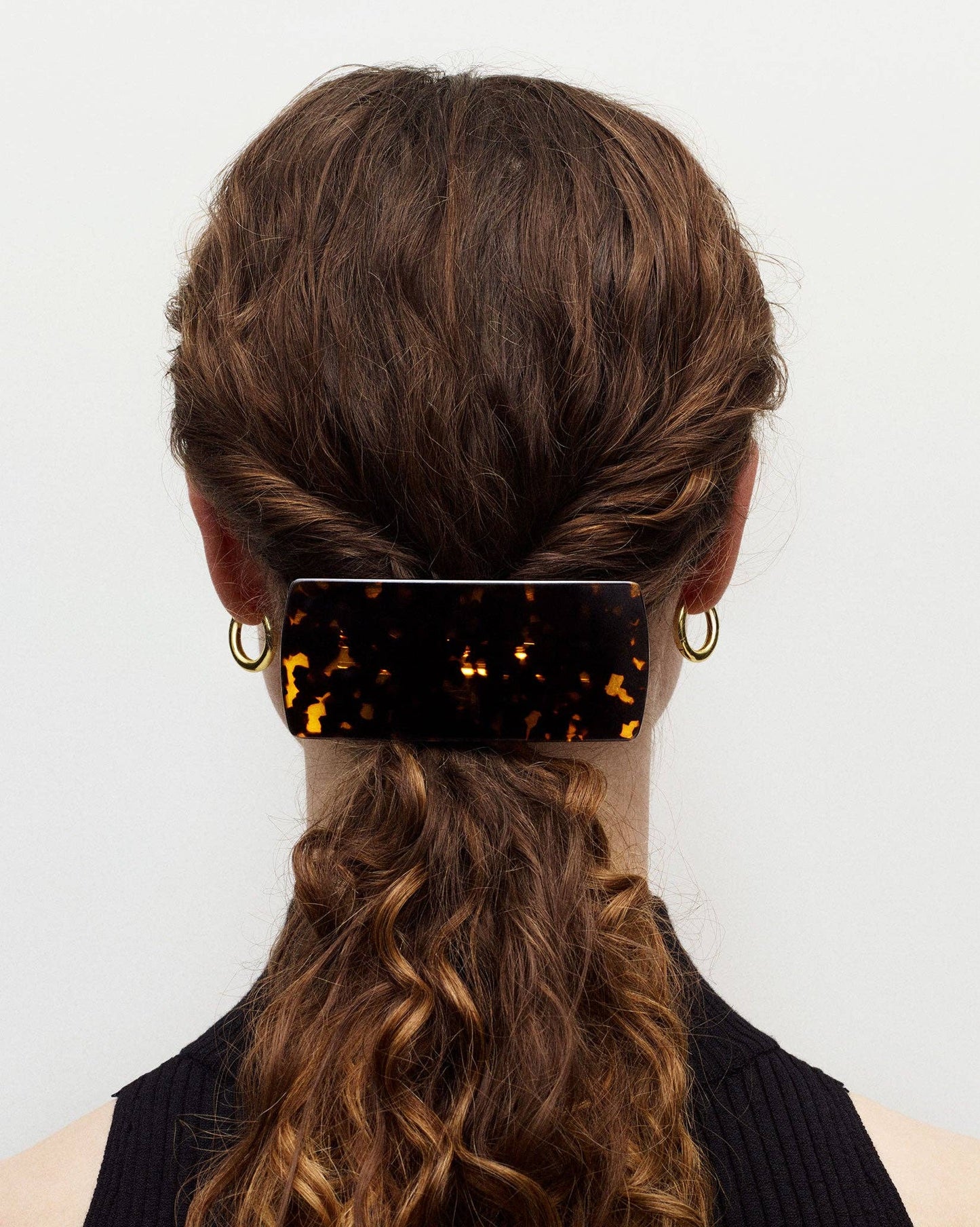 Jumbo Box Barrette in Green Tortoise Hair Accessories MACHETE
